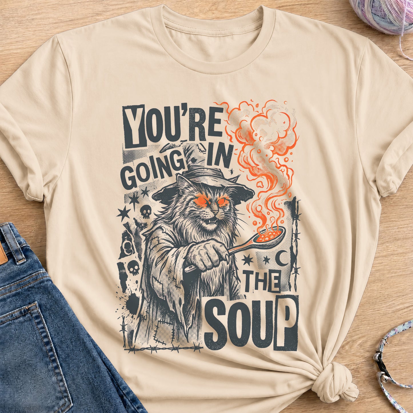 Soup Ingredients T-shirt — Sand