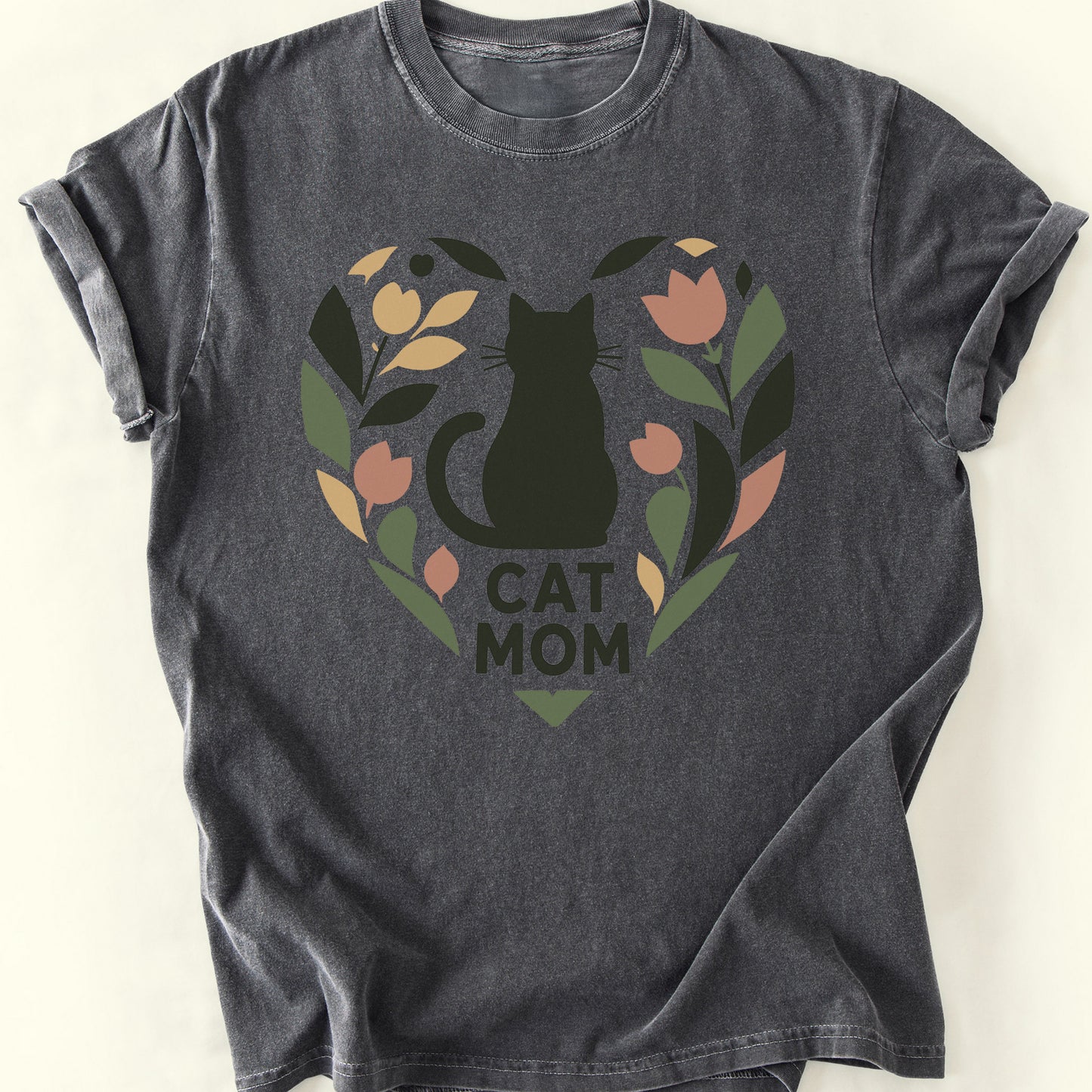 Cat Mom Heart T-Shirt — Pepper