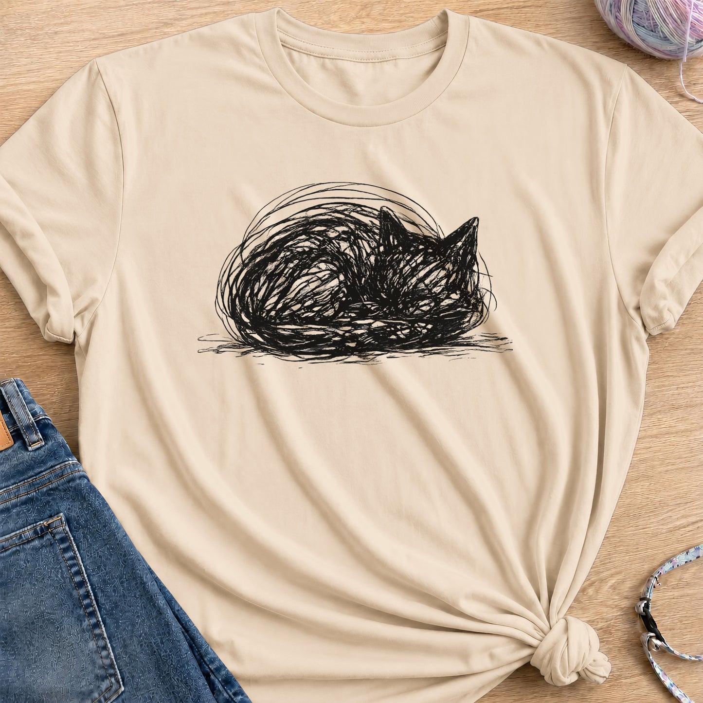Cat Loaf T-Shirt — Sand