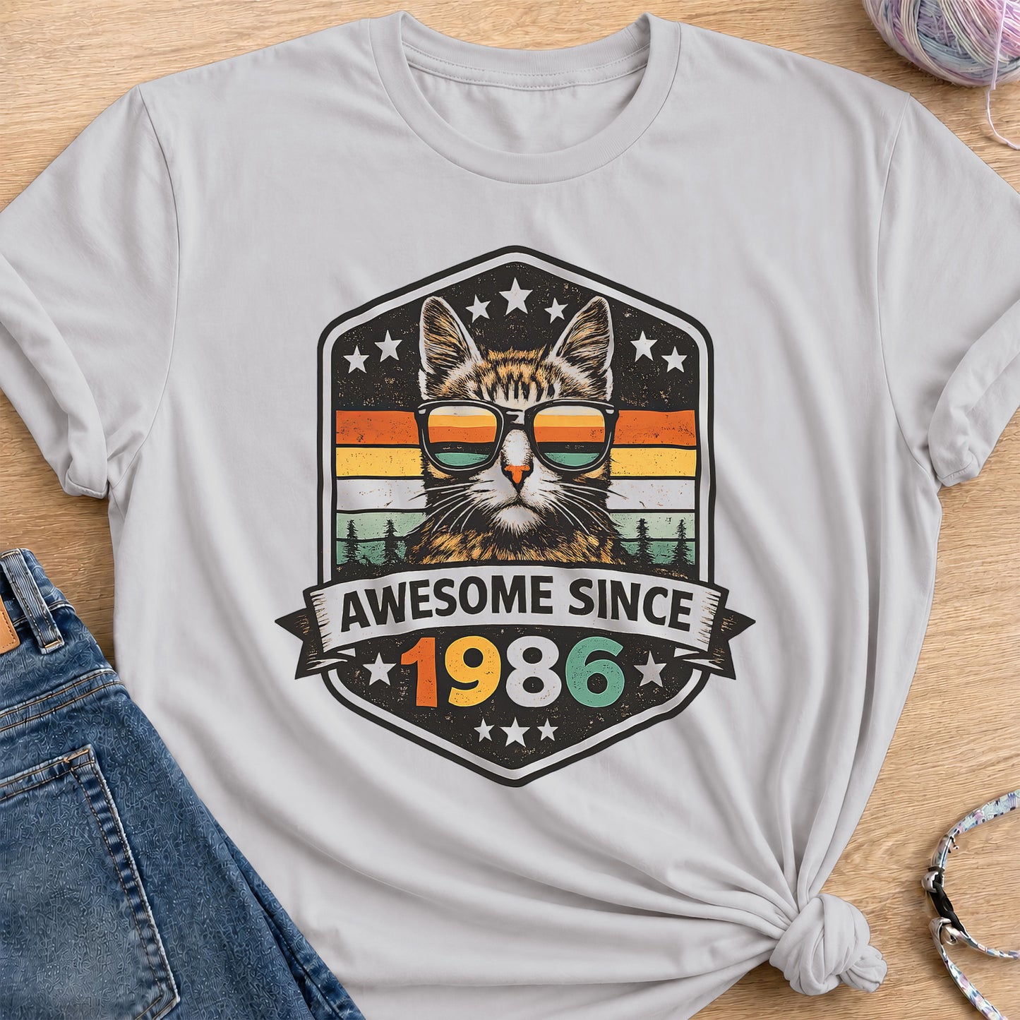 1986 T-Shirt — Ice Grey