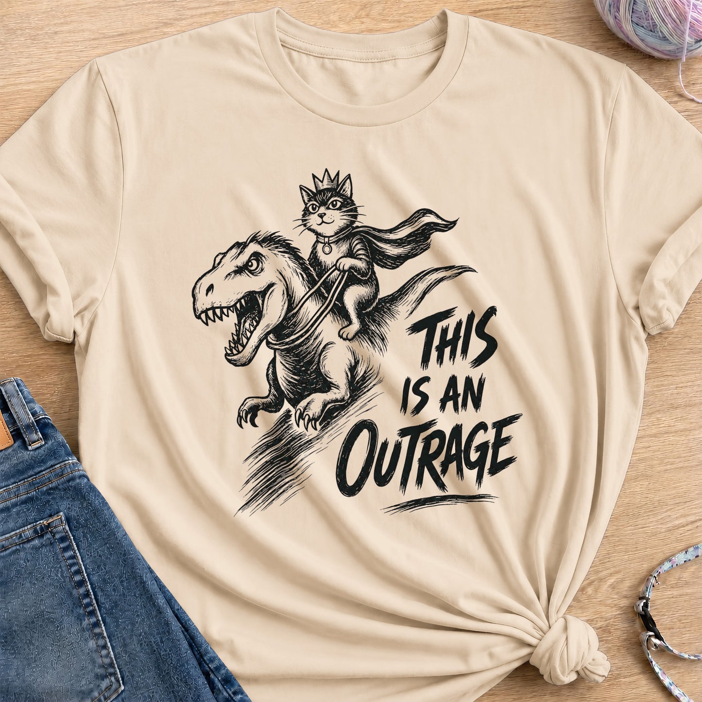 Dino Rider T-Shirt — Sand