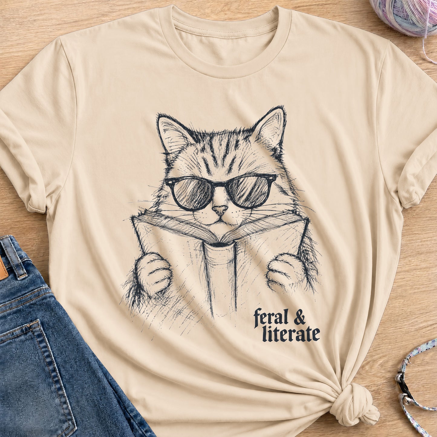 Feral & Literate T-Shirt — Sand