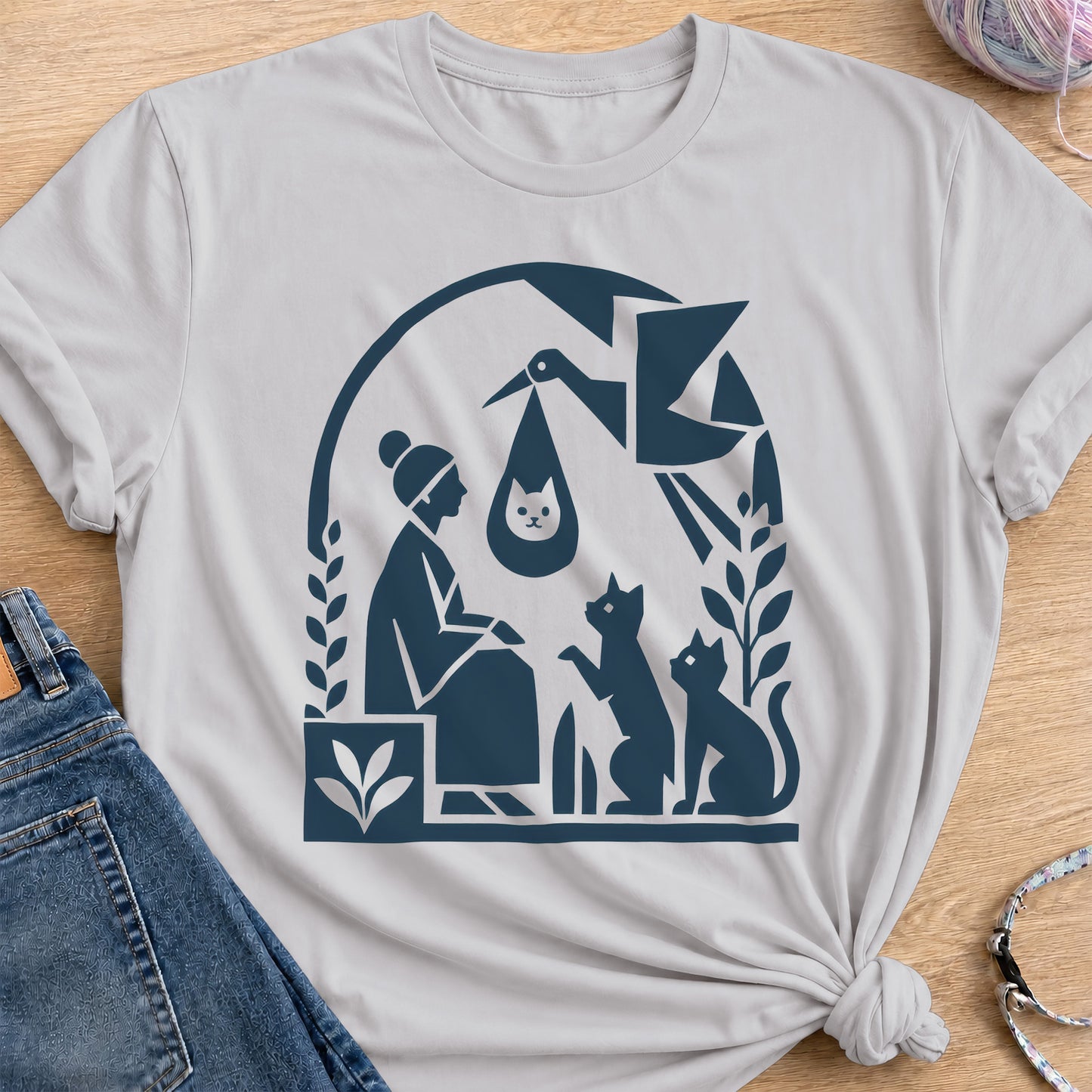 Stork Delivery T-Shirt — Ice Grey
