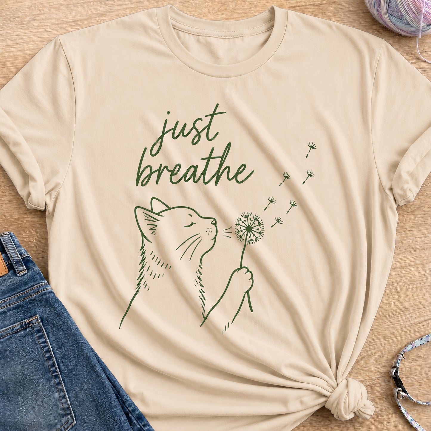 Just Breathe T-Shirt — Sand