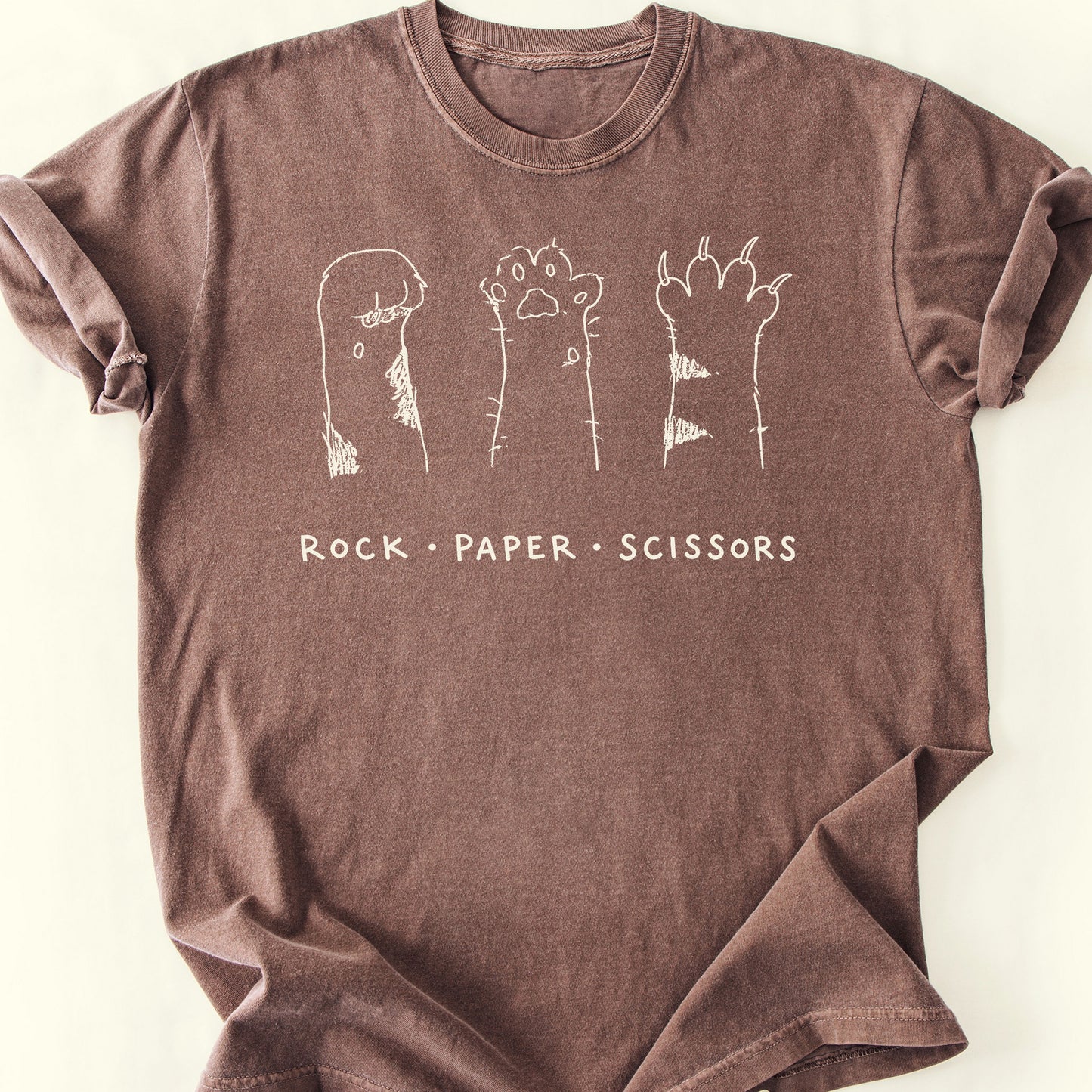 Rock Paper Scissors T-Shirt — Espresso
