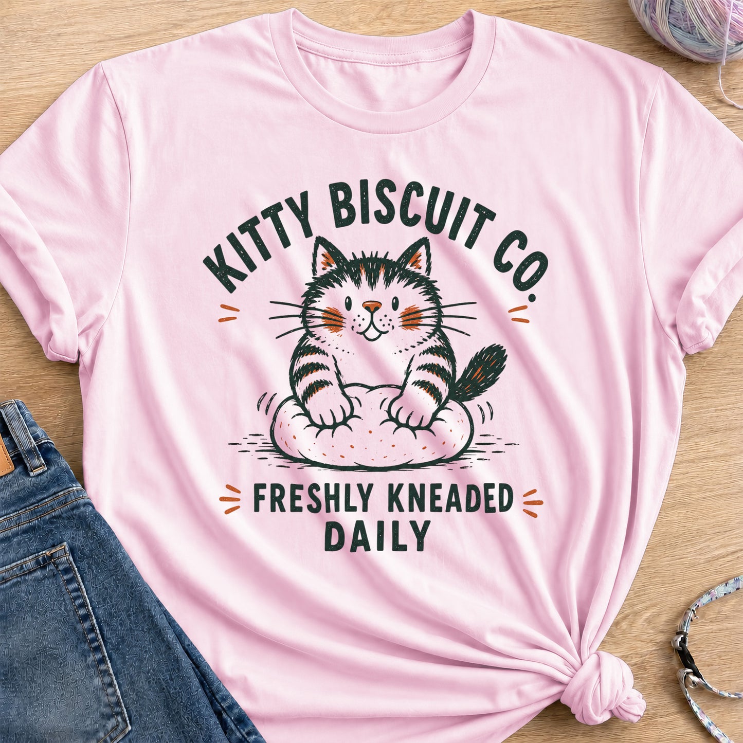 Biscuit Co T-Shirt — Light Pink