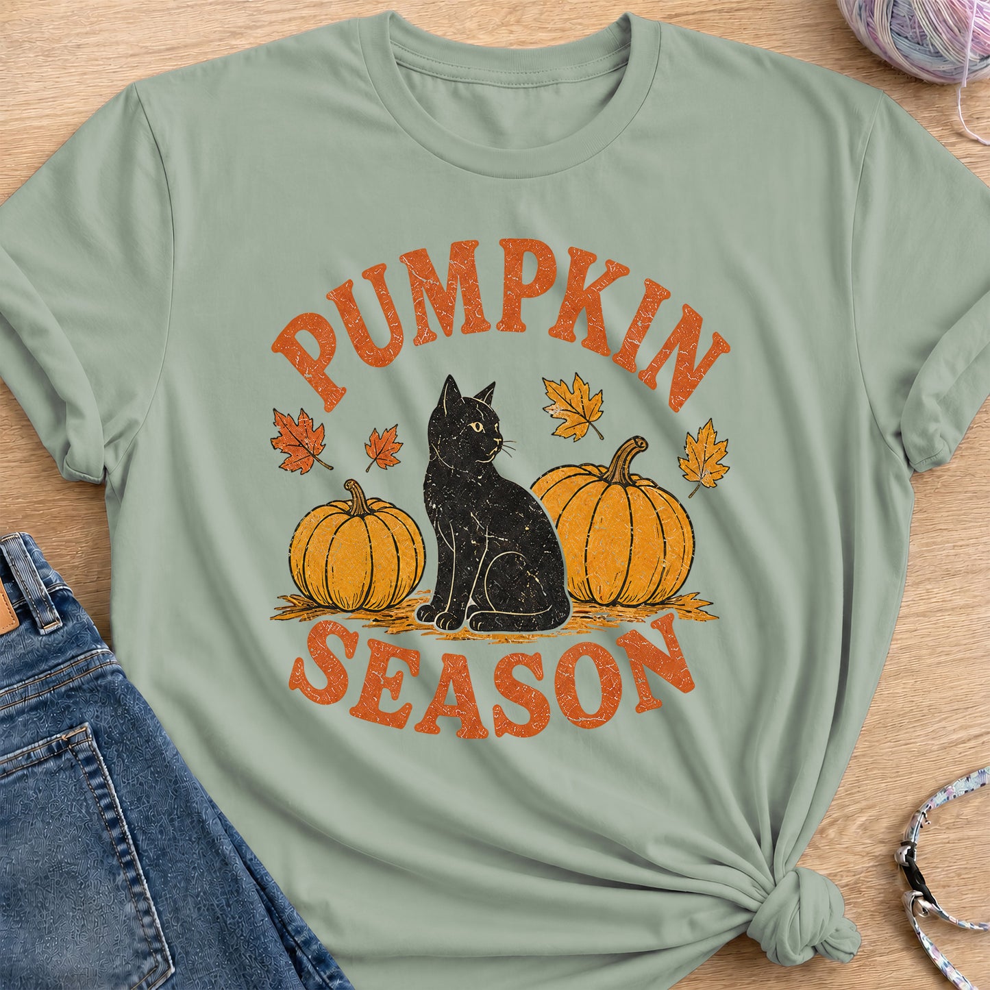 Fall Pumpkin T-Shirt — Sage