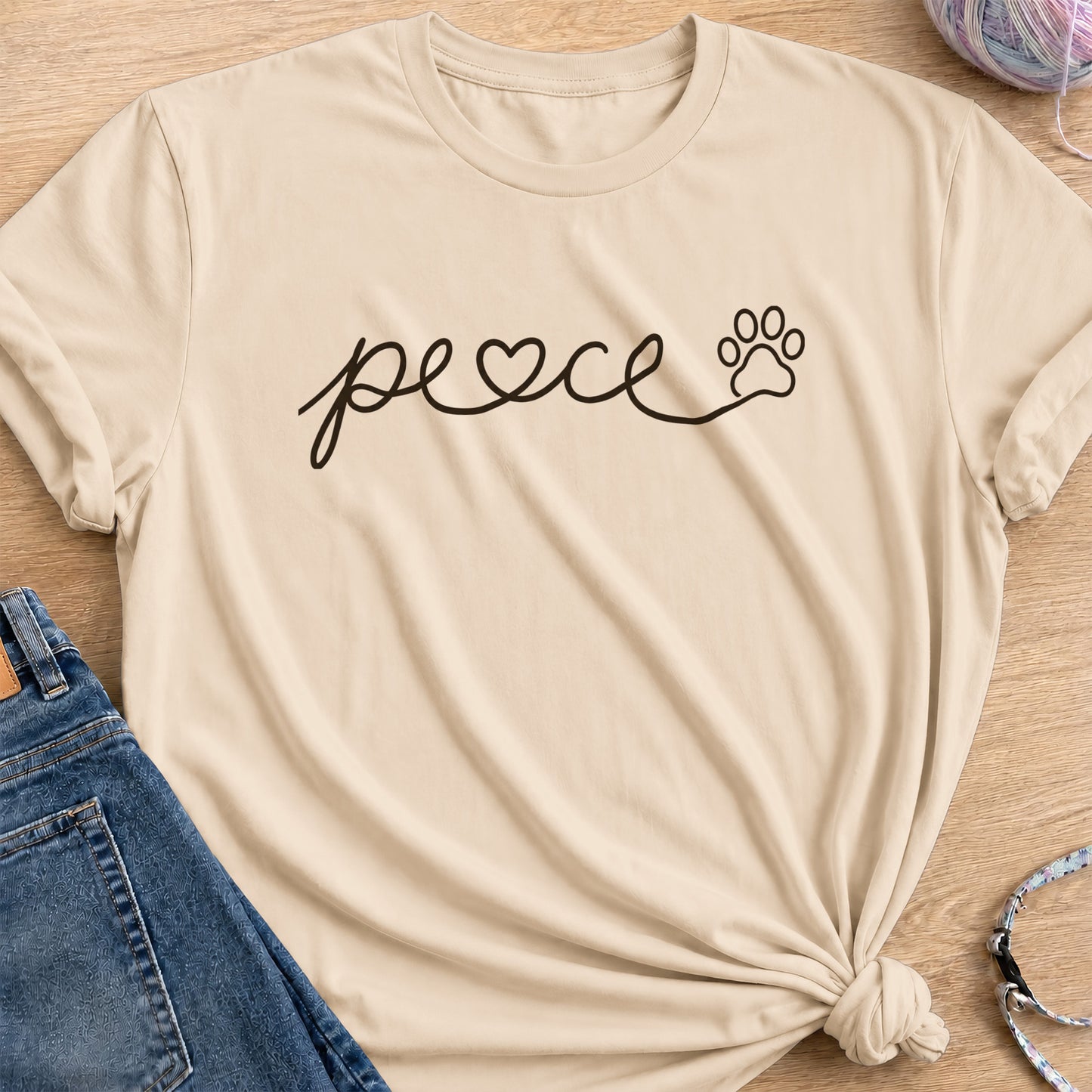 Peace Heart T-Shirt — Sand