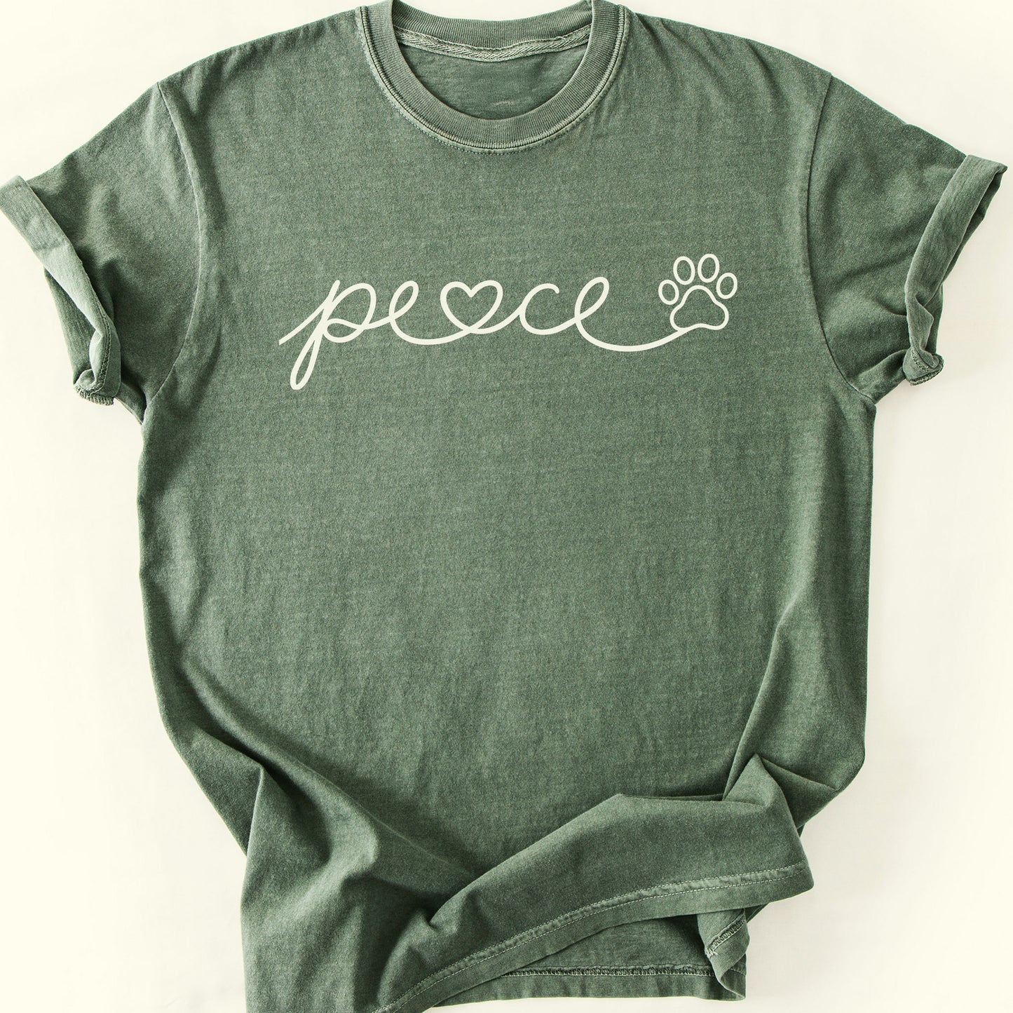 Peace Heart T-Shirt — Moss
