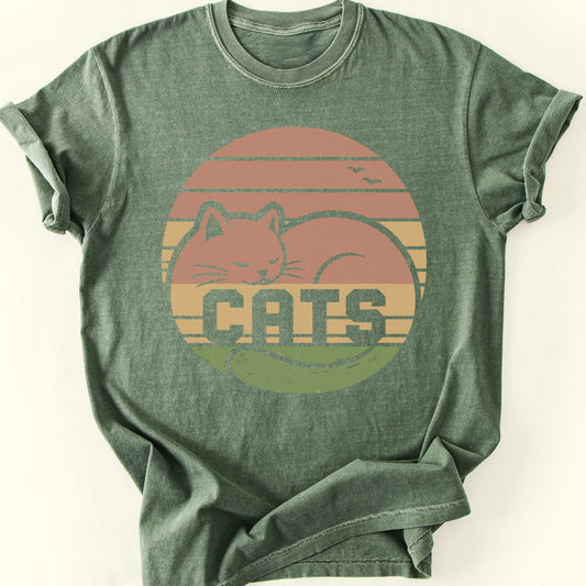 Retro Sunset T-Shirt — Moss