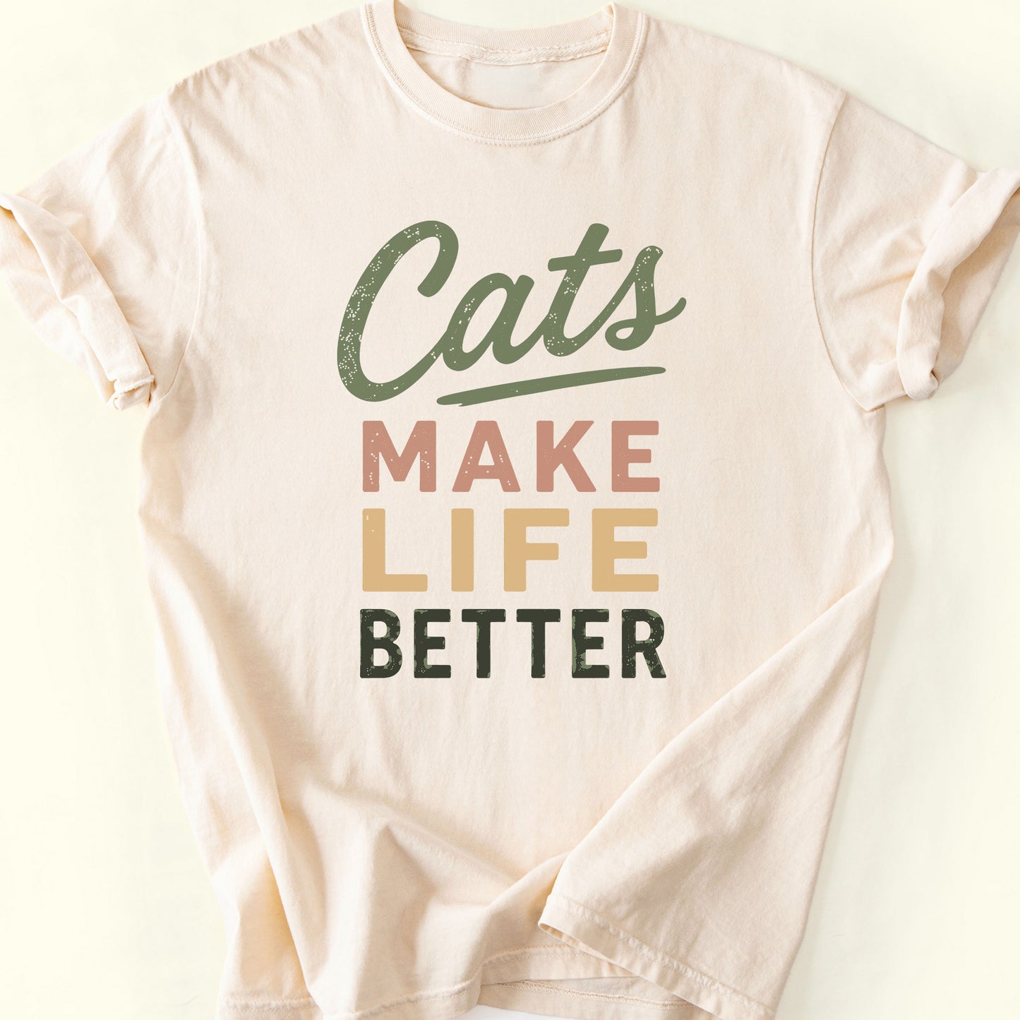 Better with Cats T-Shirt — Ivory
