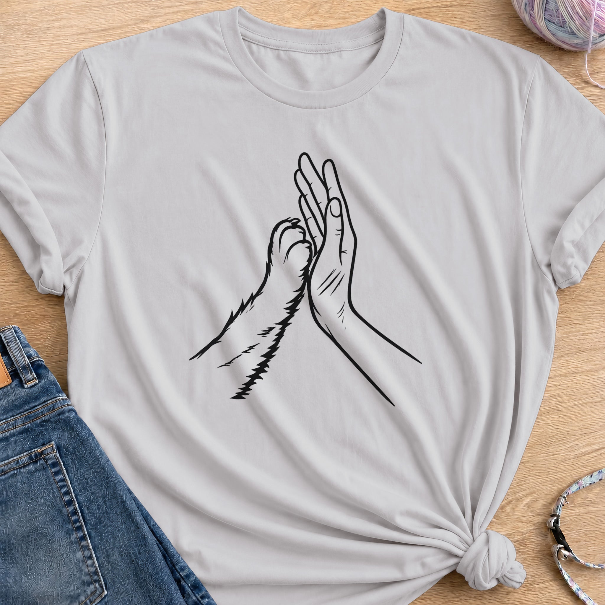 High Five T-Shirt — Ice Grey