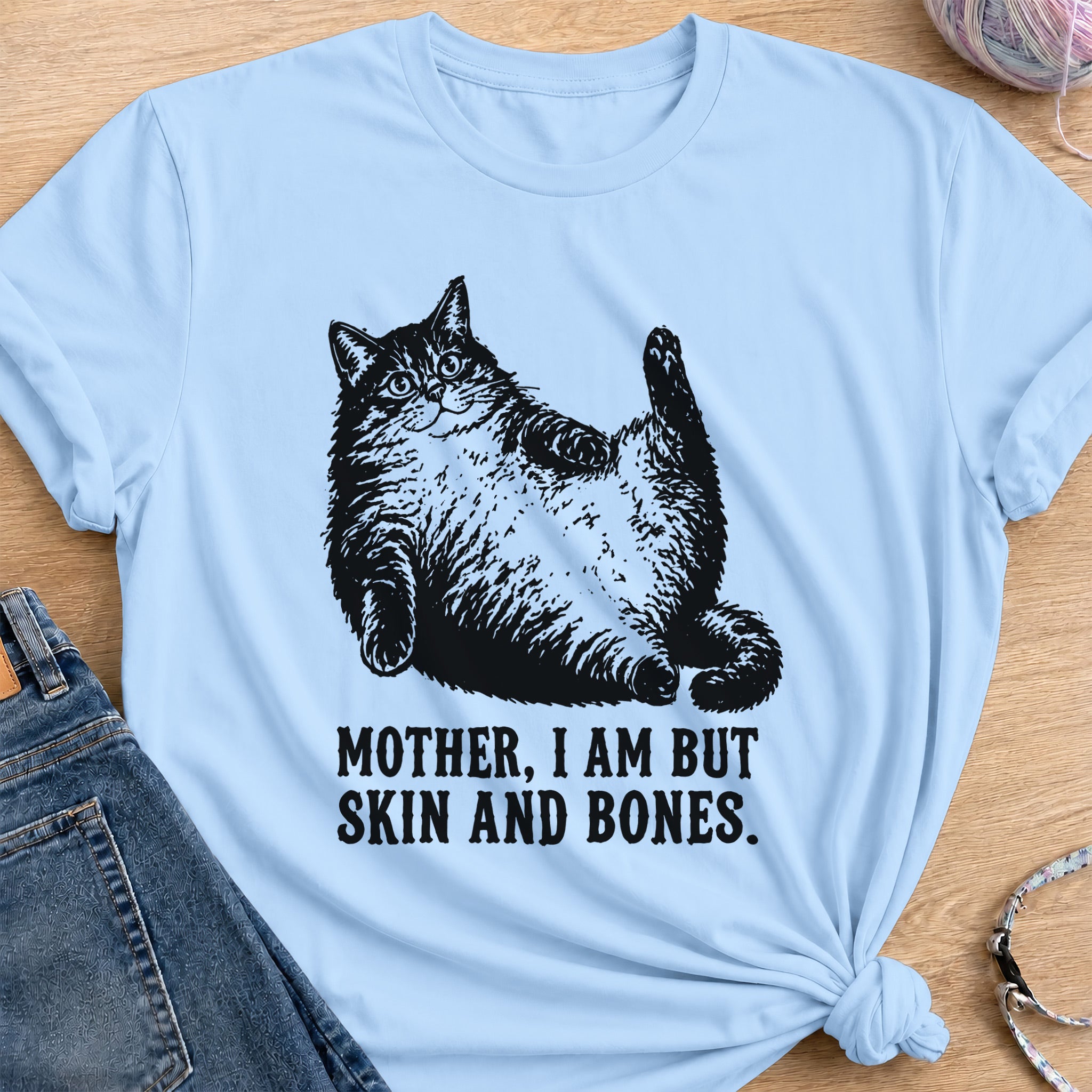Skin and Bones T-shirt — Light Blue