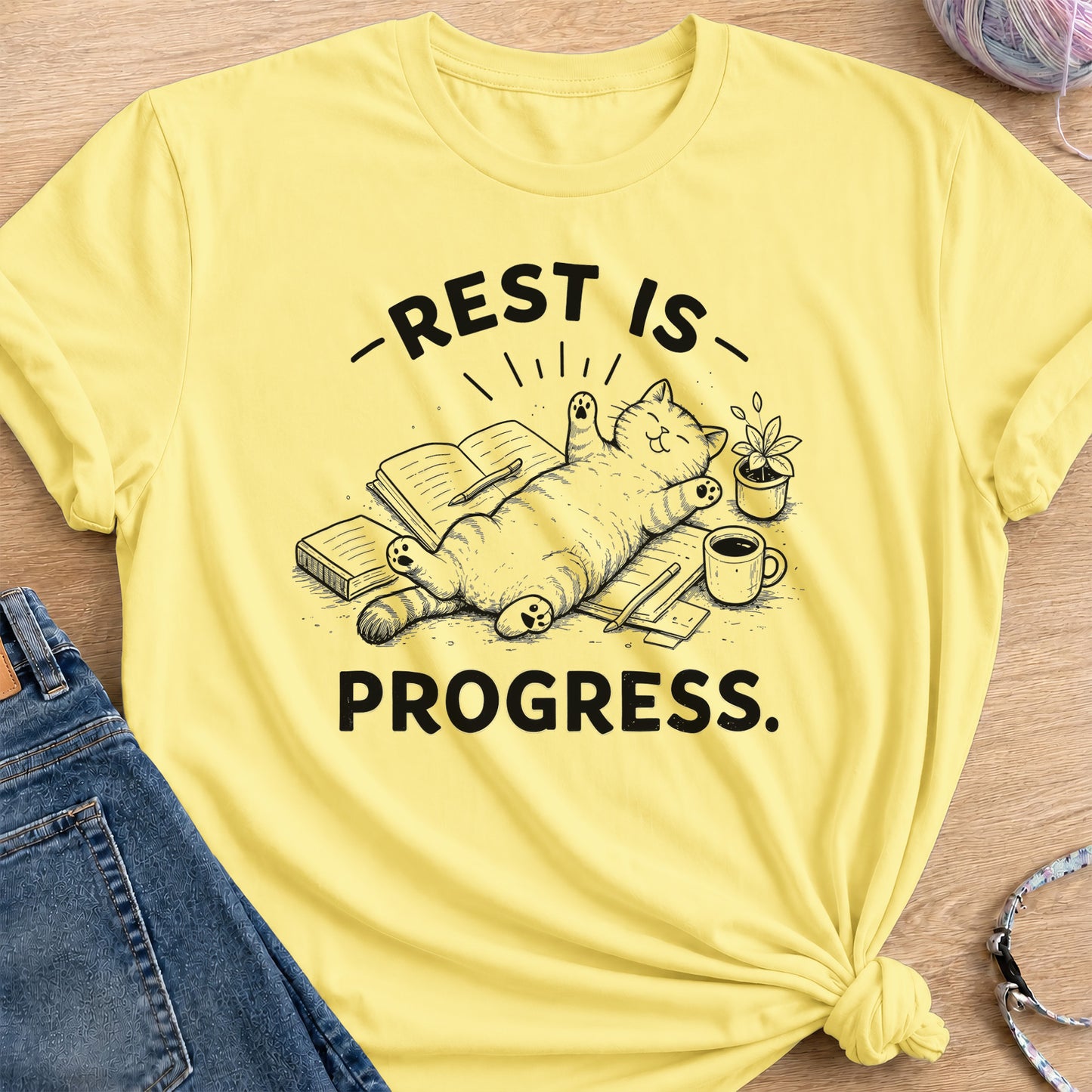 Rest Is Progress T-Shirt — Cornsilk