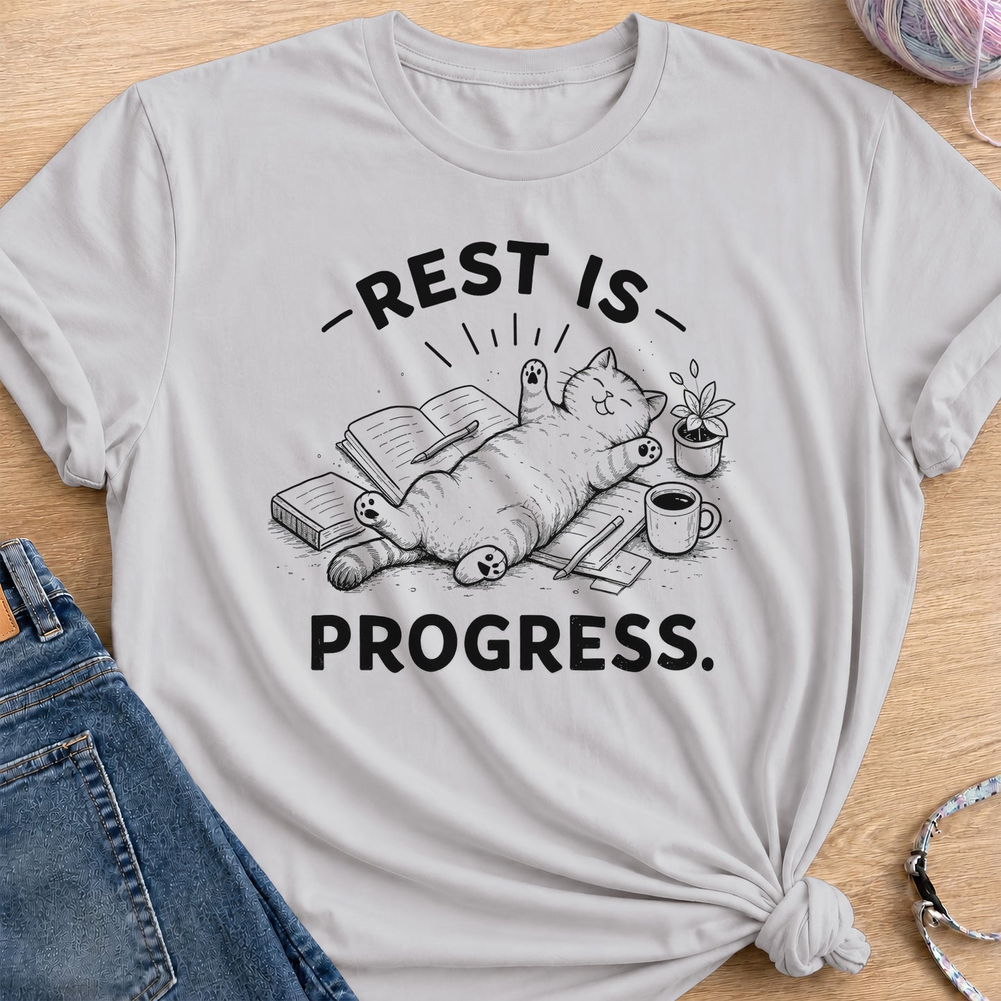 Rest Is Progress T-Shirt — Ice Grey