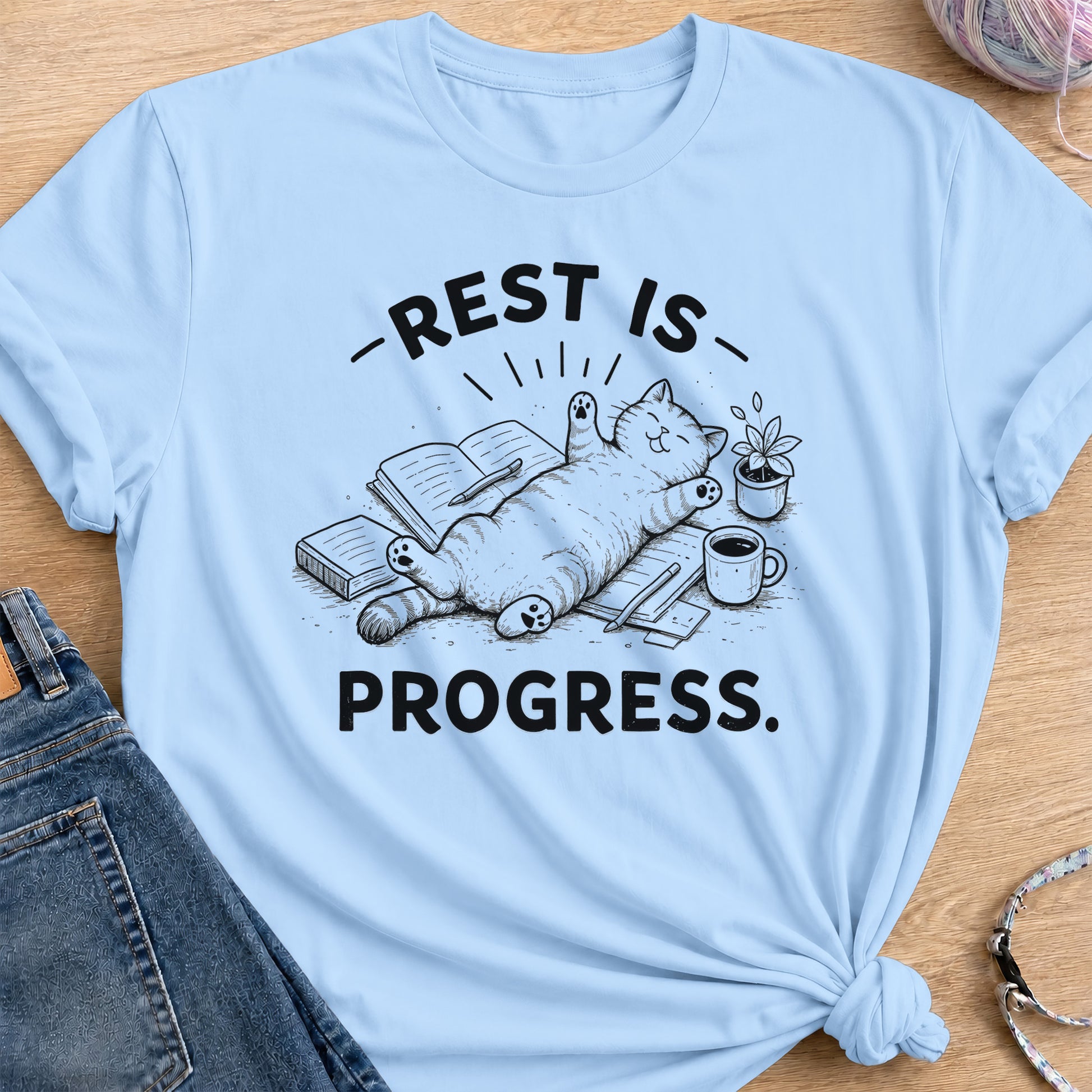 Rest Is Progress T-Shirt — Light Blue