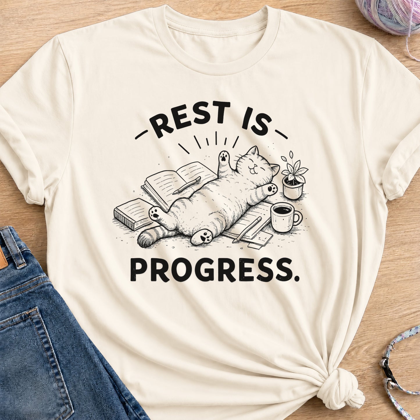 Rest Is Progress T-Shirt — Natural