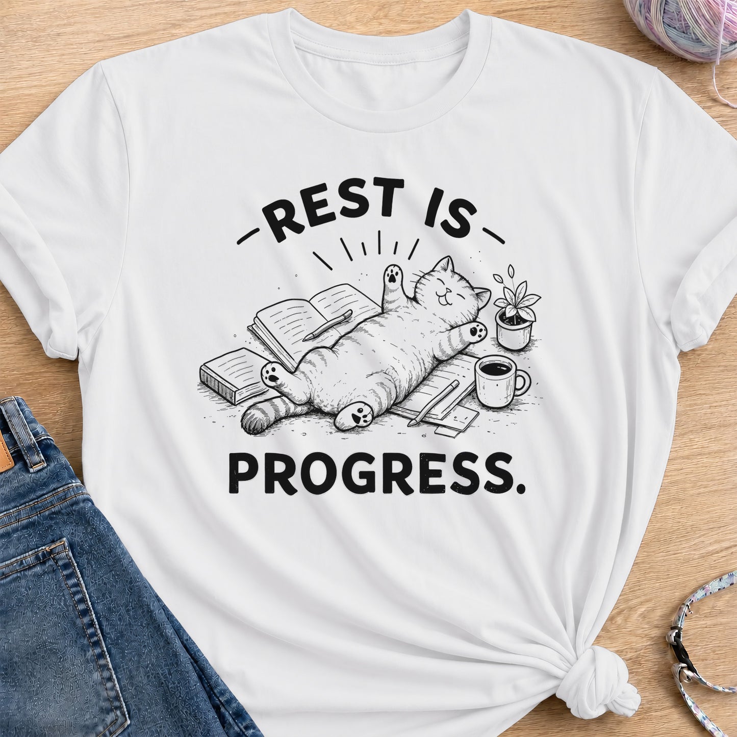 Rest Is Progress T-Shirt — White