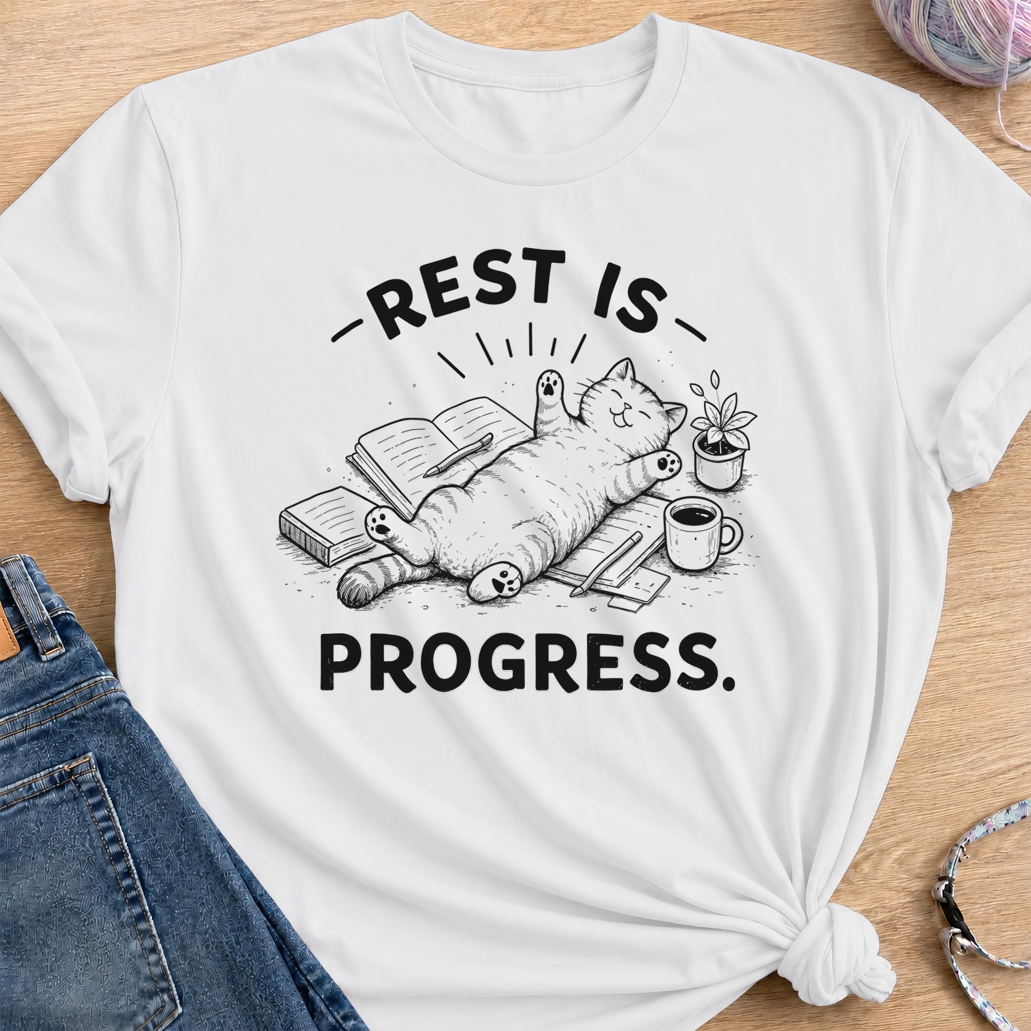 Rest Is Progress T-Shirt — White