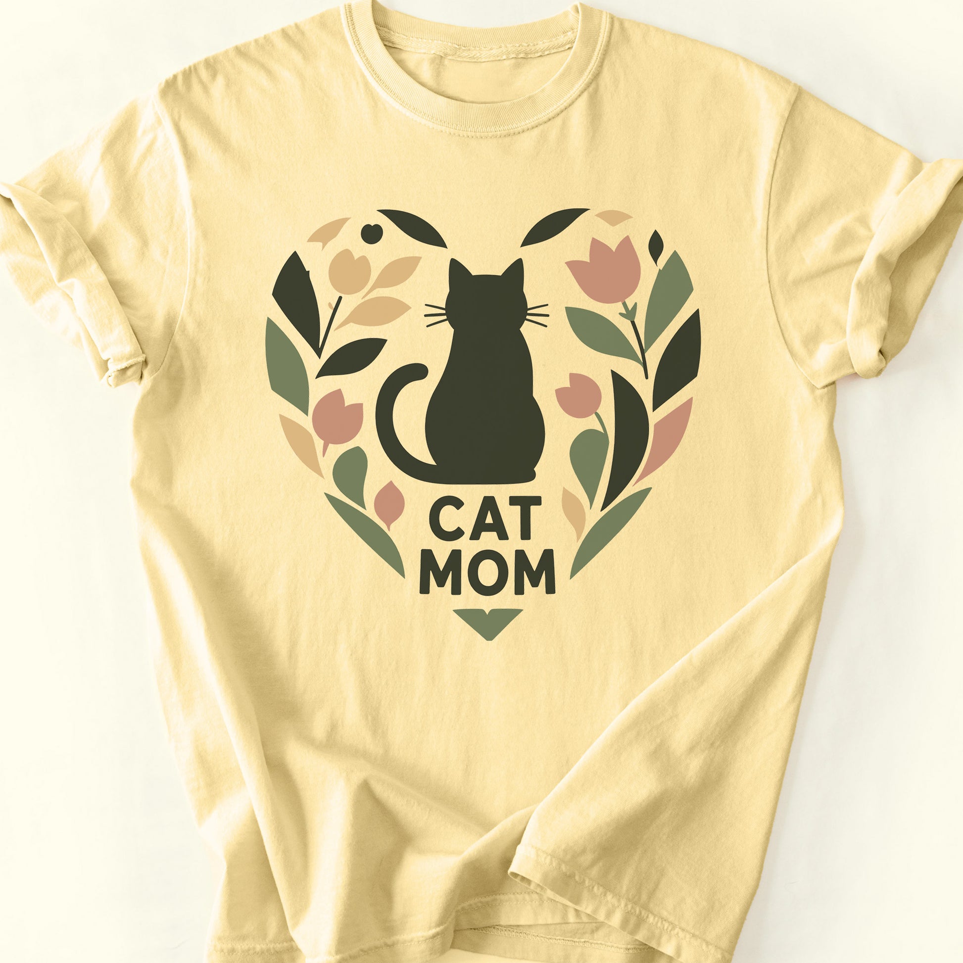 Cat Mom Heart T-Shirt — Butter