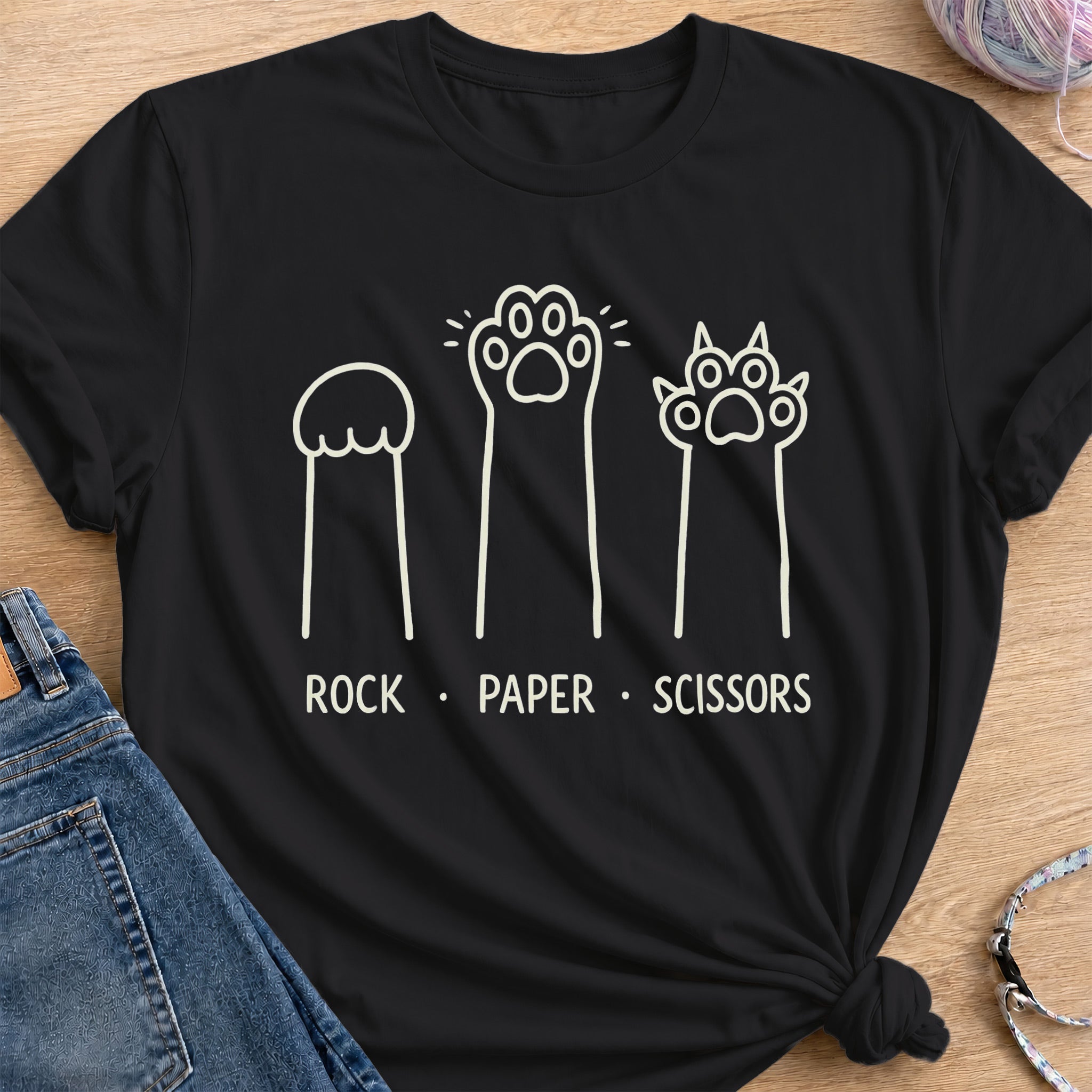 Rock Paper Scissors T-Shirt — Black