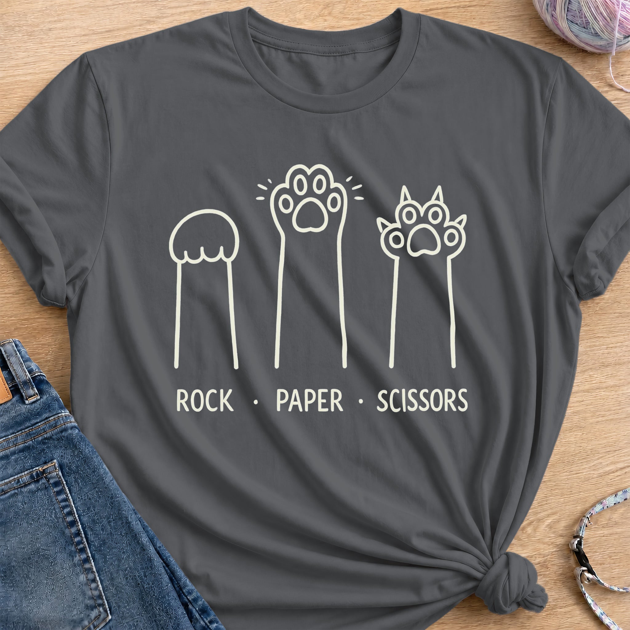 Rock Paper Scissors T-Shirt — Charcoal