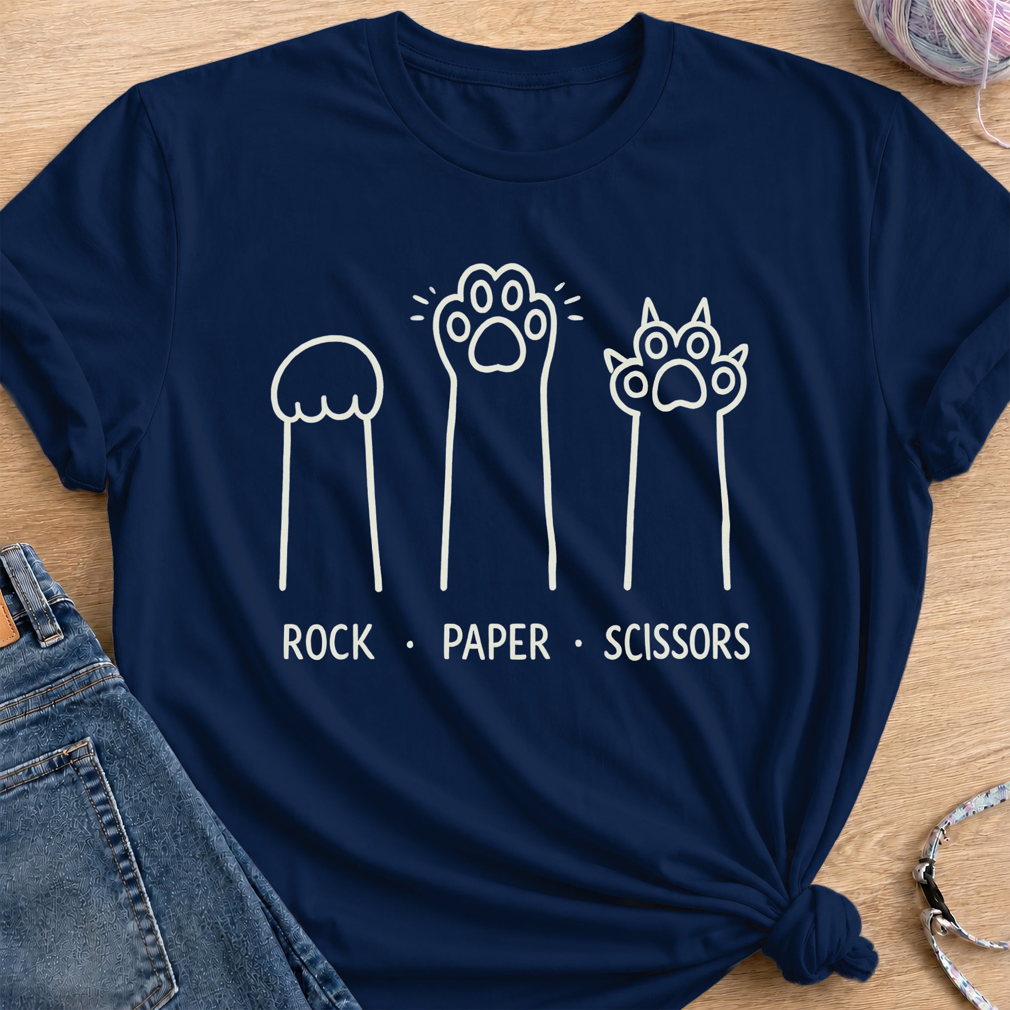 Rock Paper Scissors T-Shirt — Navy