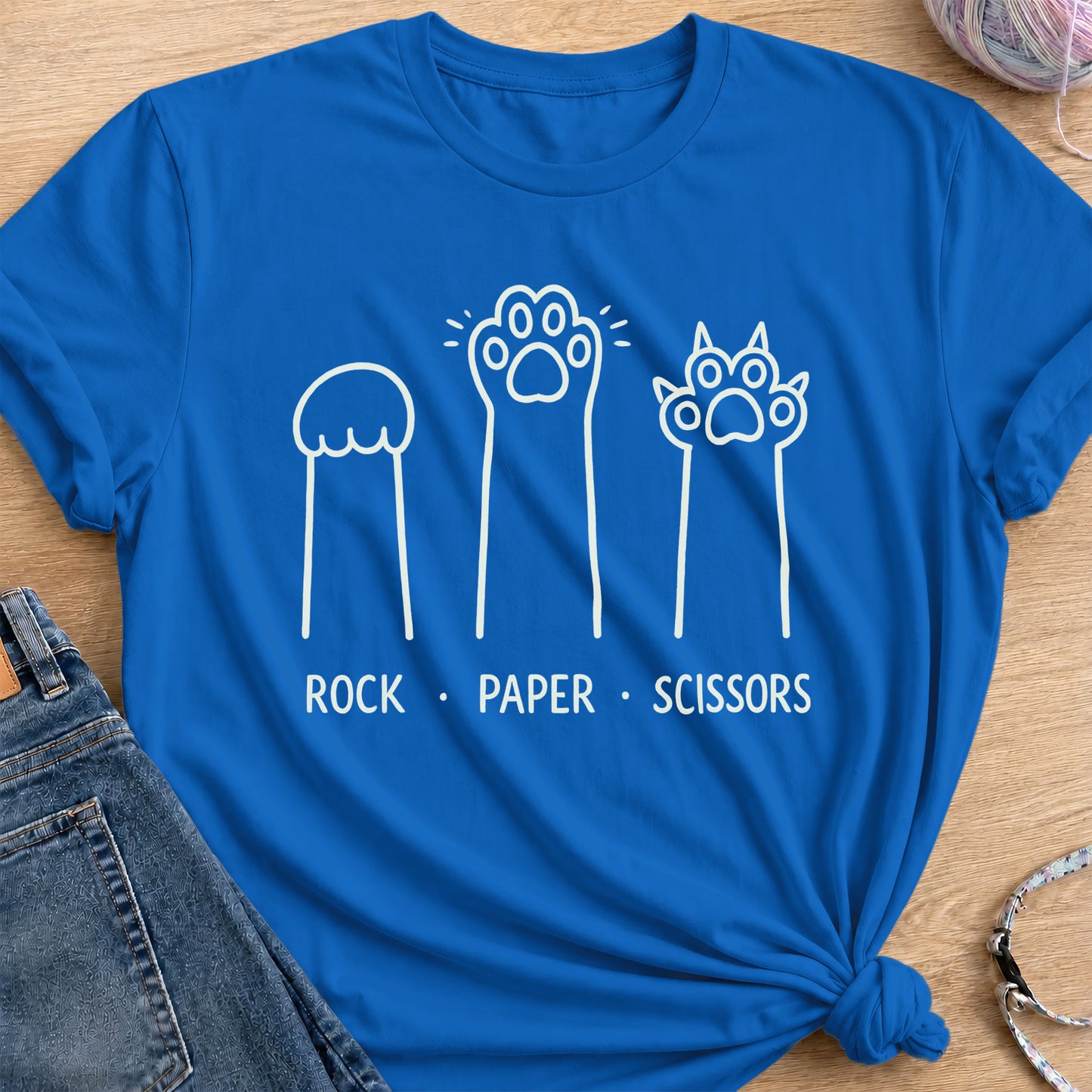 Rock Paper Scissors T-Shirt — Royal