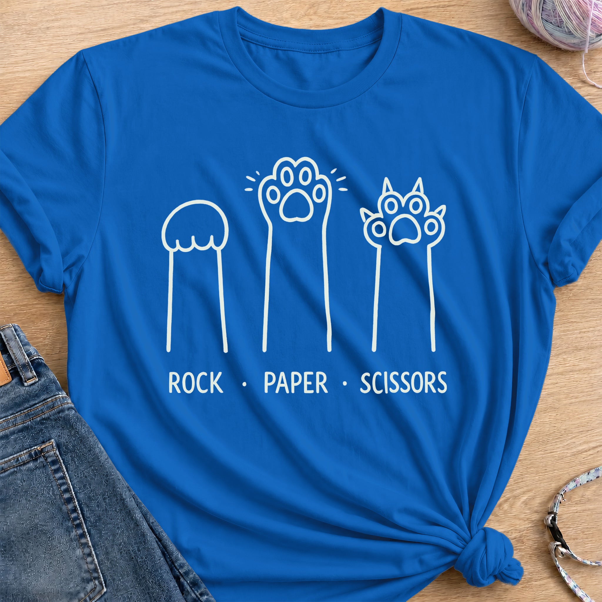 Rock Paper Scissors T-Shirt — Royal