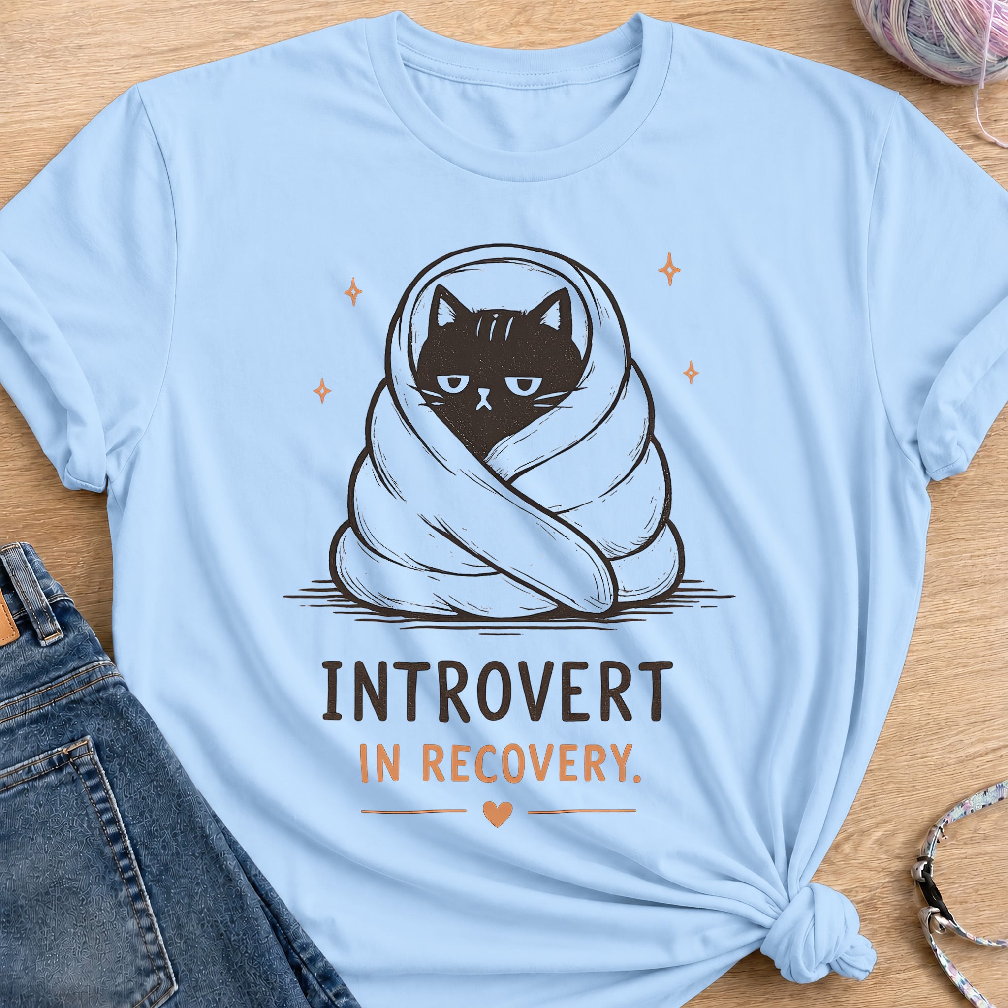 Introvert T-Shirt — Light Blue