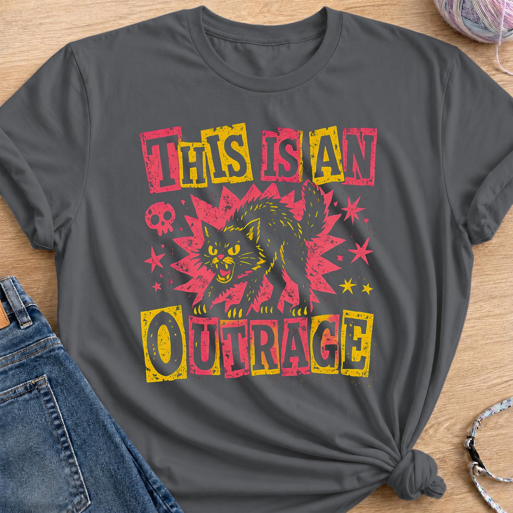 Outrage T-Shirt — Charcoal