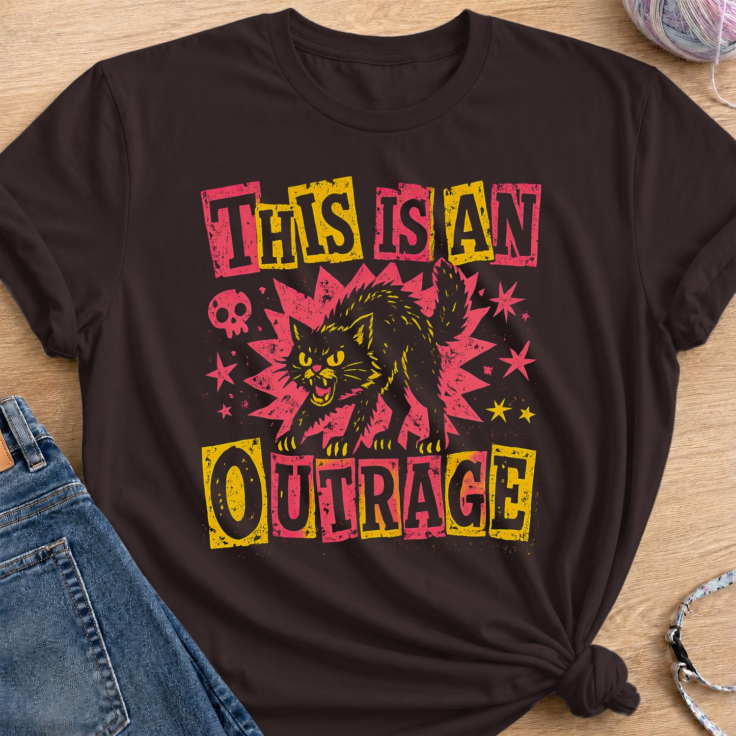 Outrage T-Shirt — Dark Chocolate