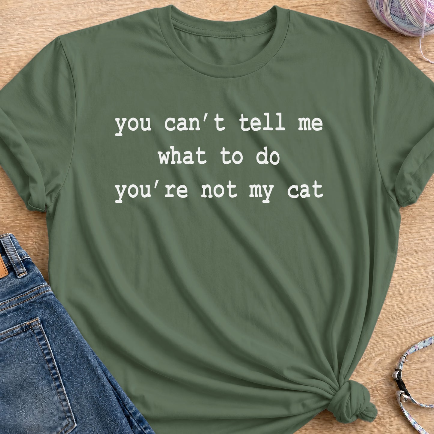 Not My Cat T-Shirt — Military Green