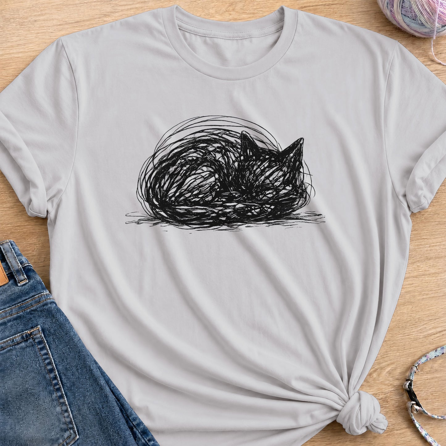 Cat Loaf T-Shirt — Ice Grey