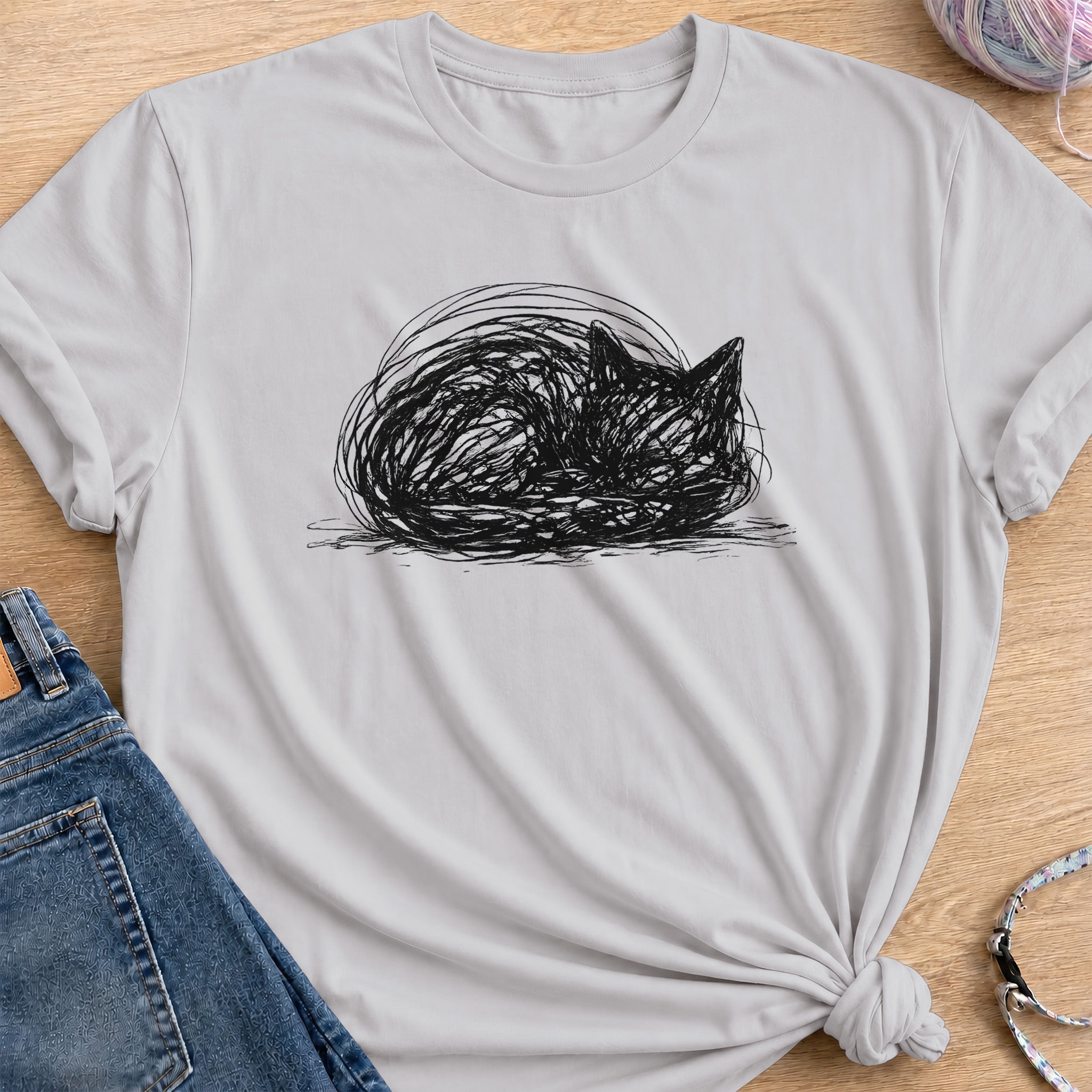 Cat Loaf T-Shirt — Ice Grey