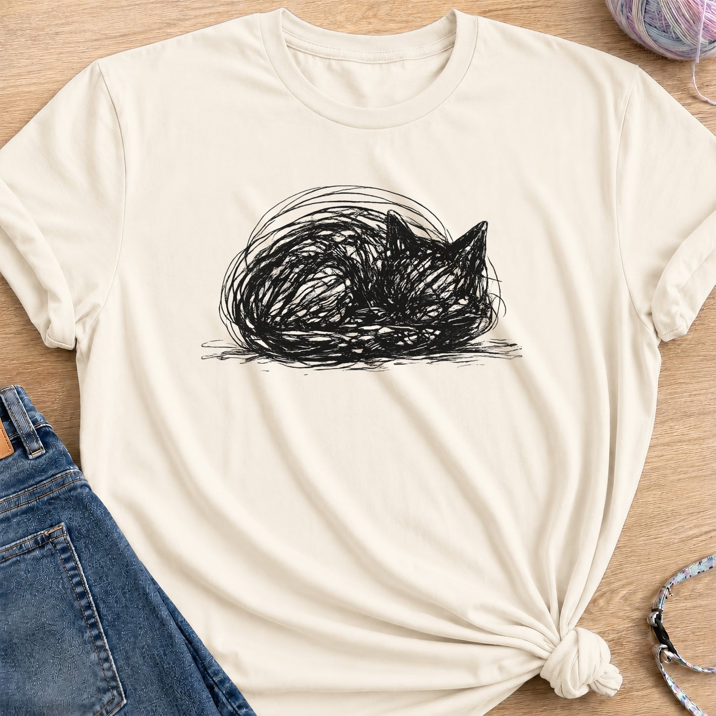Cat Loaf T-Shirt — Natural