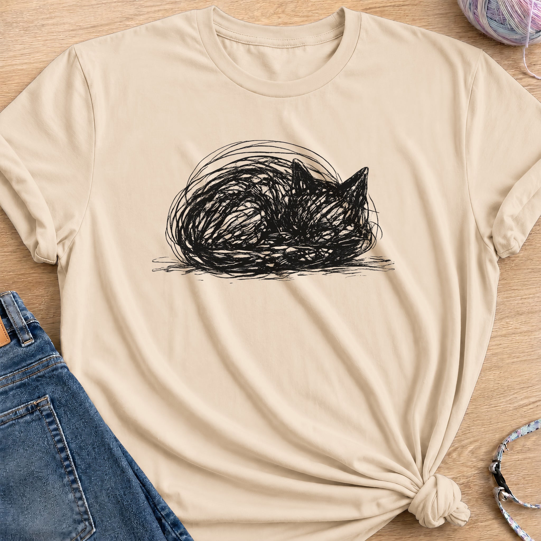 Cat Loaf T-Shirt — Sand