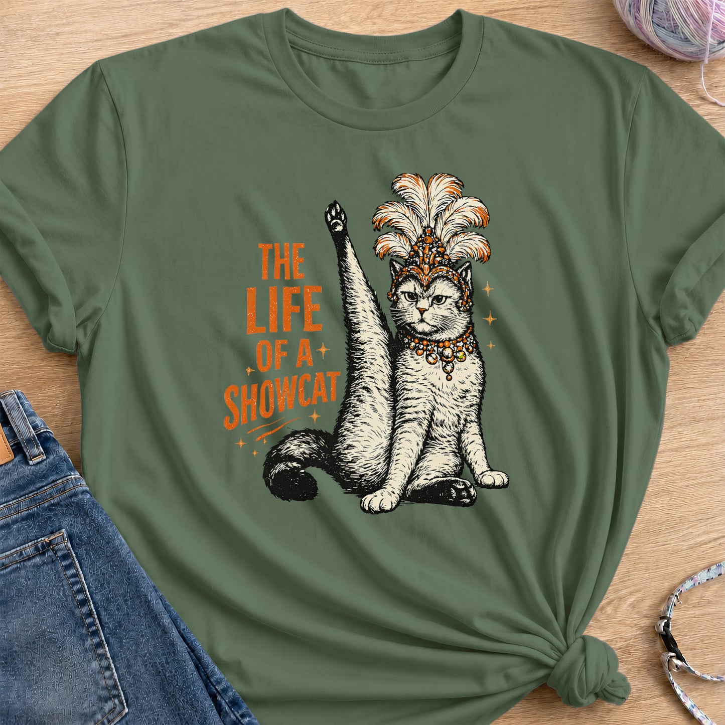 Showcat Life T-Shirt — Military Green