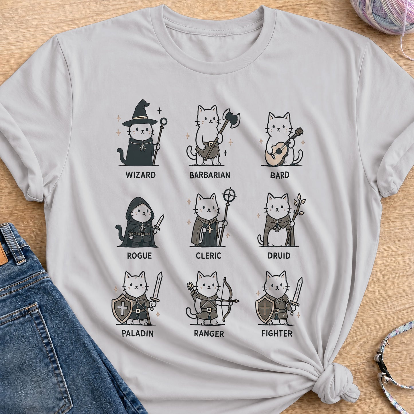 RPG Classes T-Shirt — Ice Grey