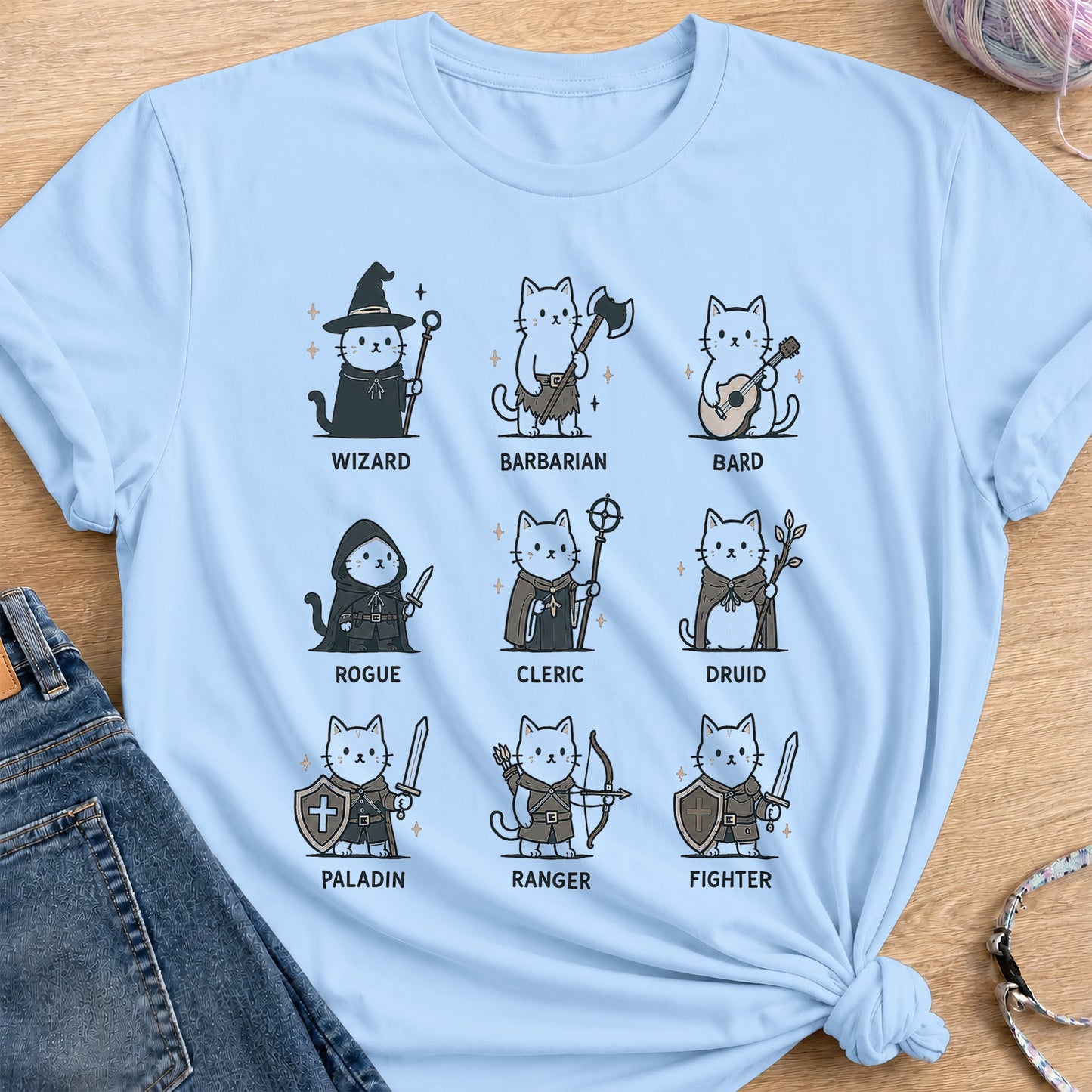 RPG Classes T-Shirt — Light Blue