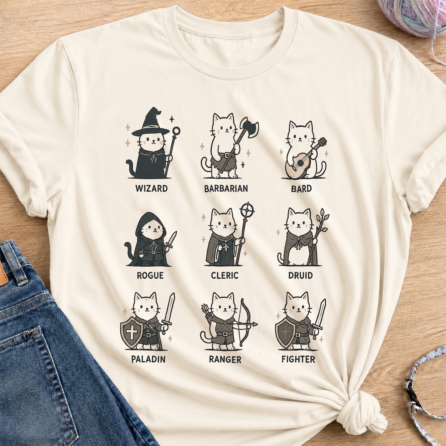 RPG Classes T-Shirt — Natural