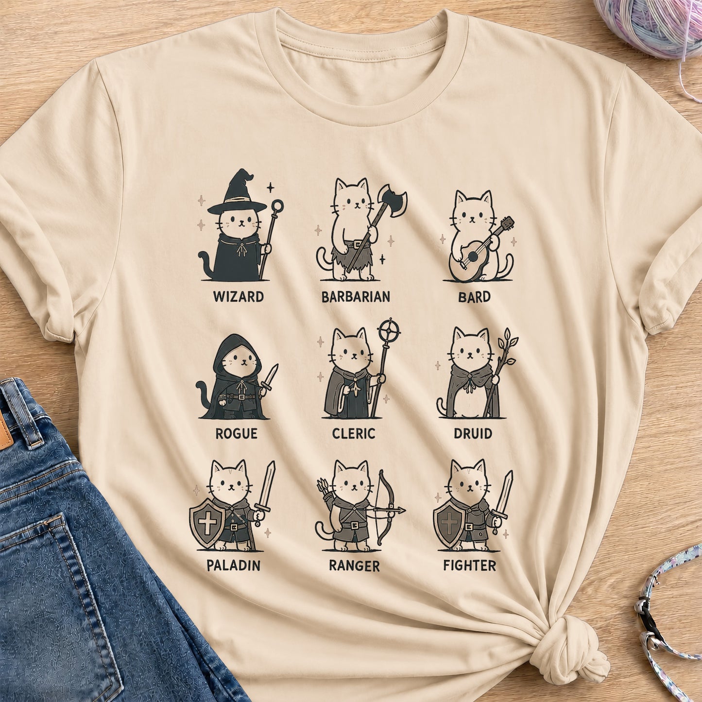 RPG Classes T-Shirt — Sand
