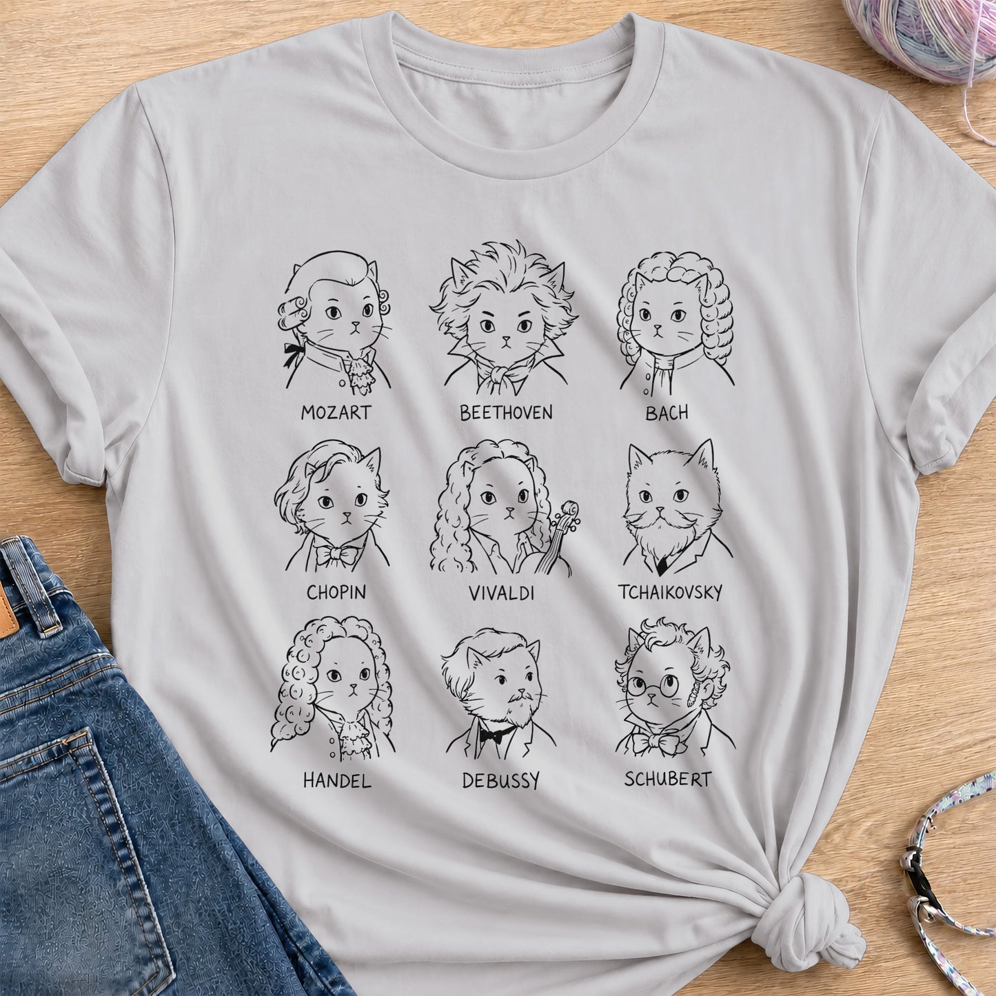 Classical Composers T-Shirt — Ice Grey