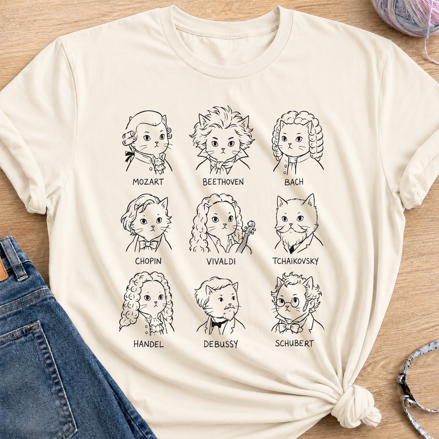 Classical Composers T-Shirt — Natural