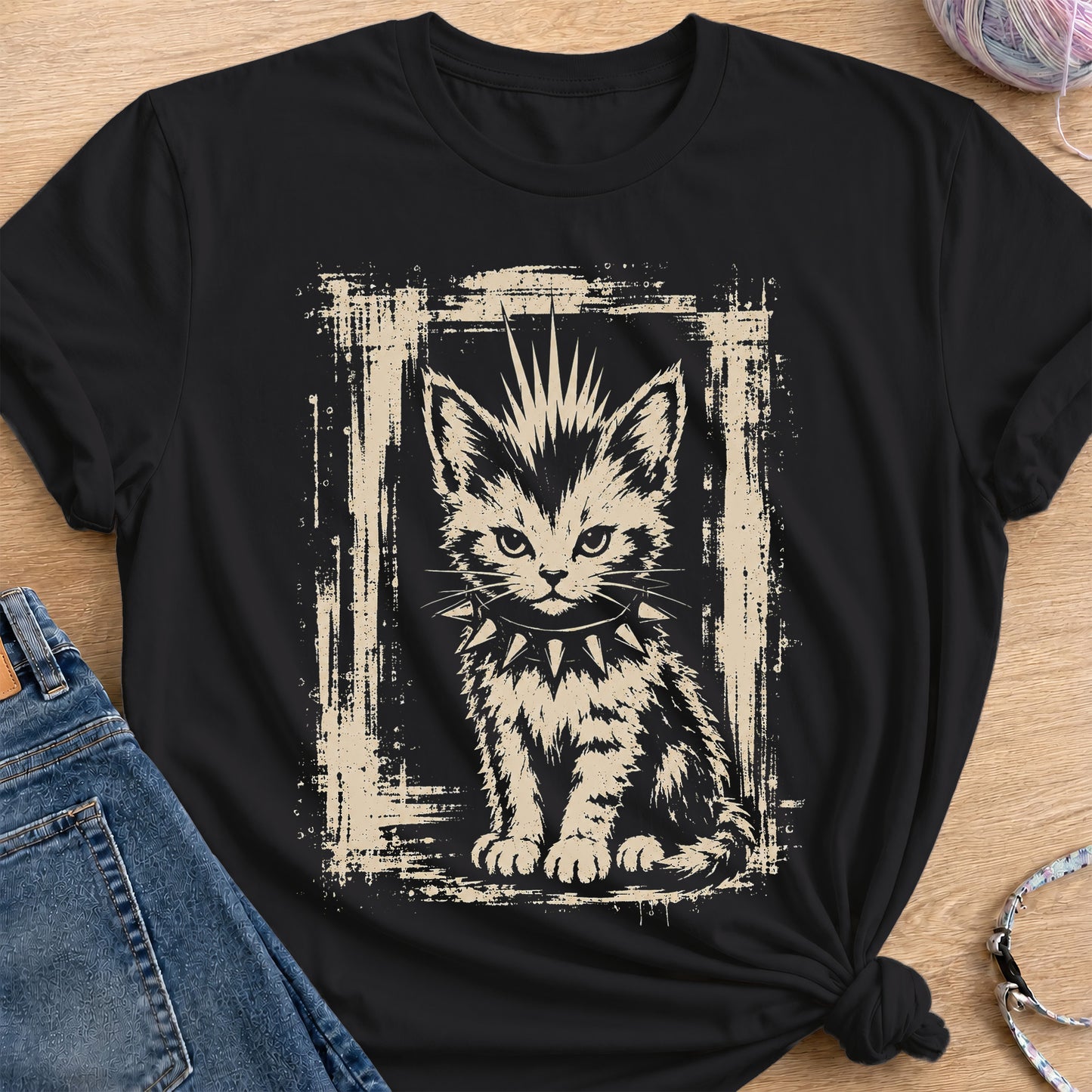 Punk Kitten T-Shirt — Black