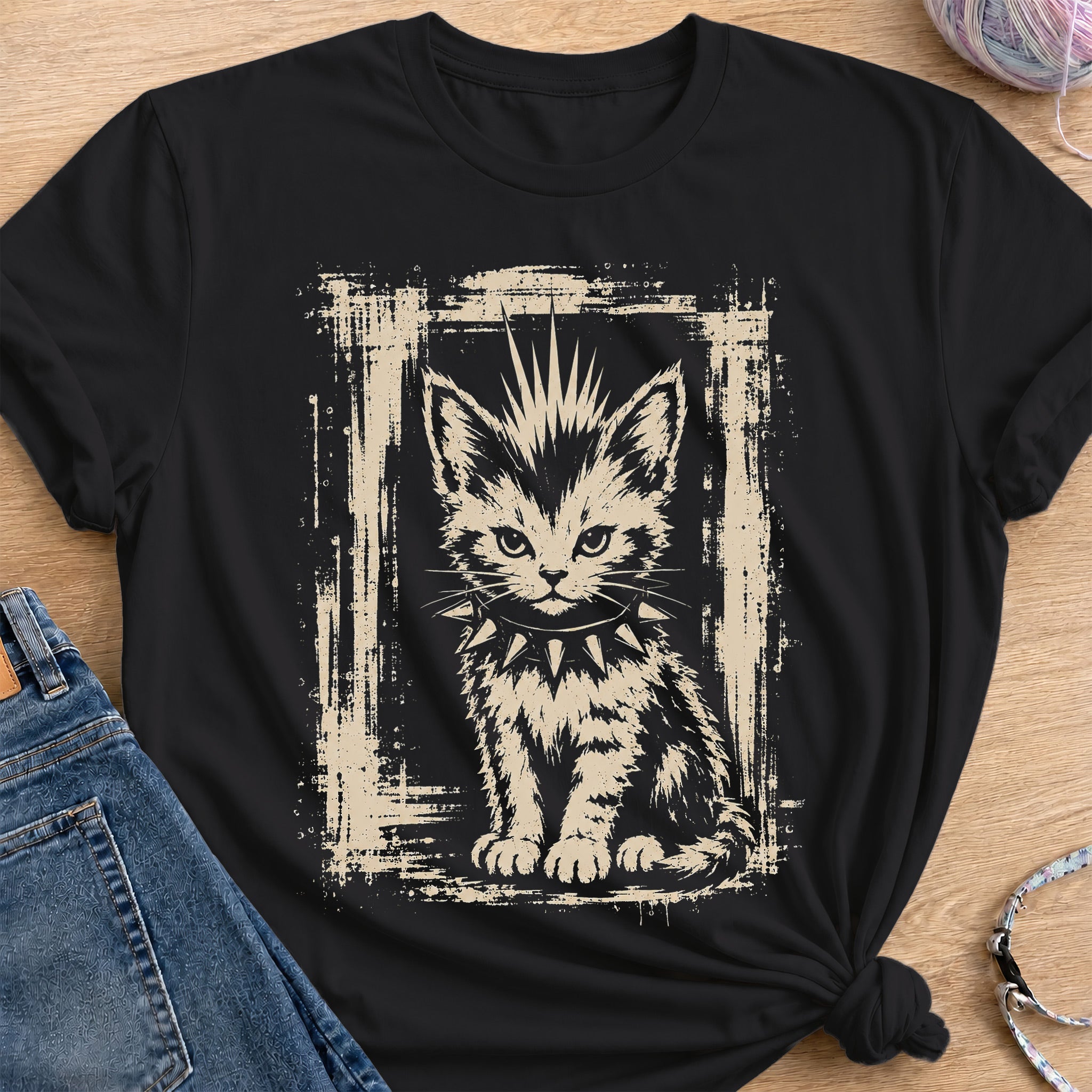 Punk Kitten T-Shirt — Black