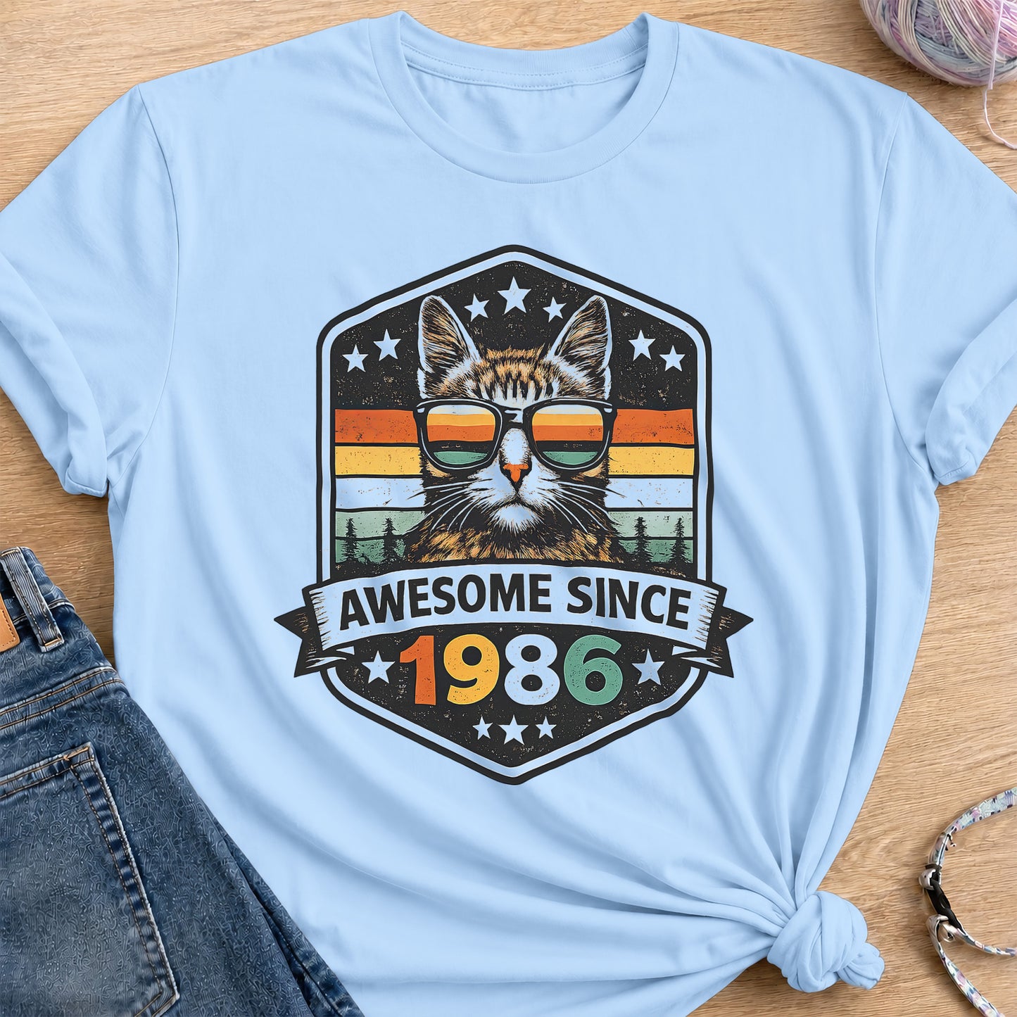 1986 T-Shirt — Light Blue
