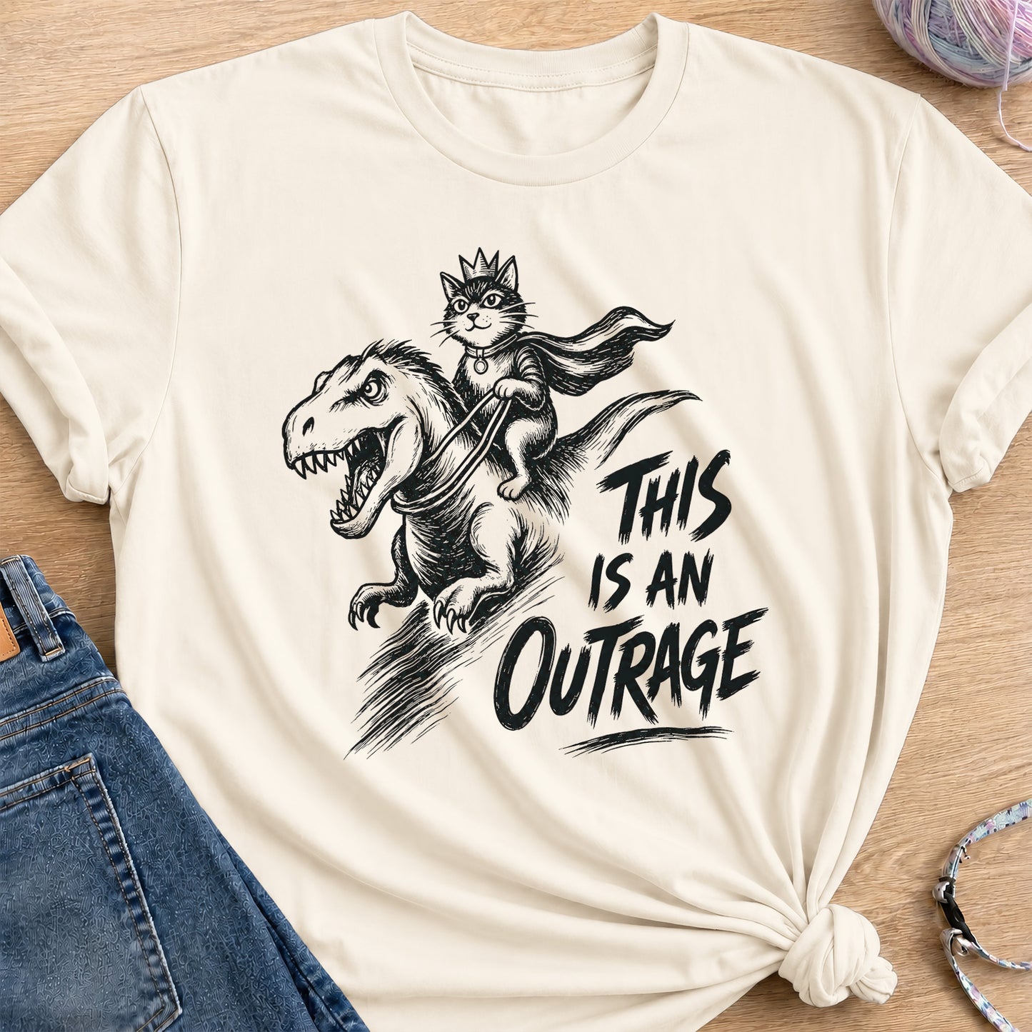 Dino Rider T-Shirt — Natural