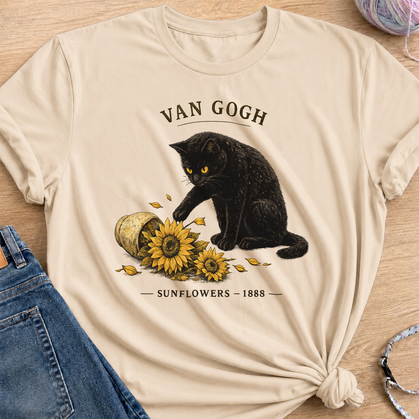 Van Gogh Sunflower T-Shirt — Sand