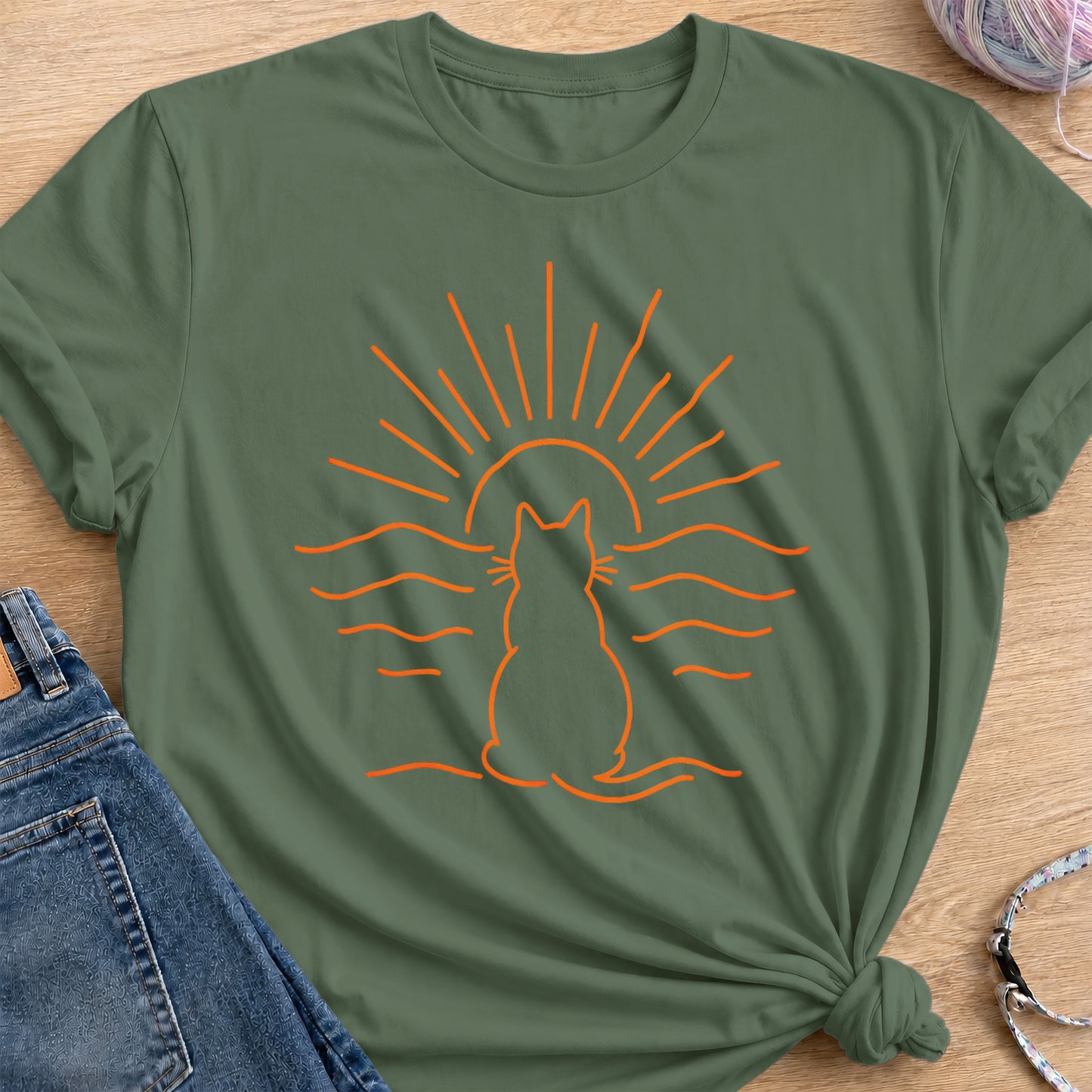Sunset Sky T-Shirt — Military Green